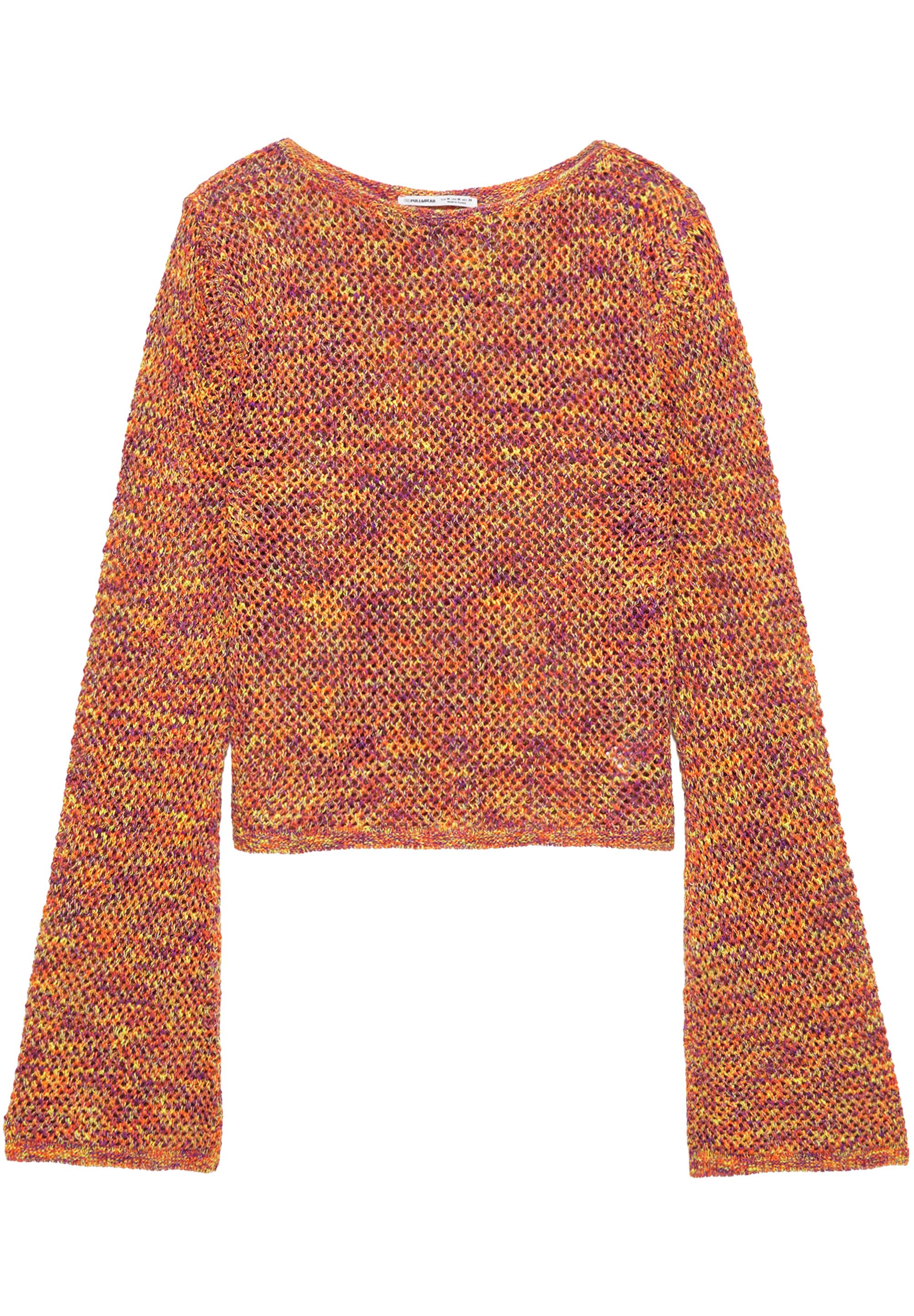 Space dye cutwork jumper — Orange