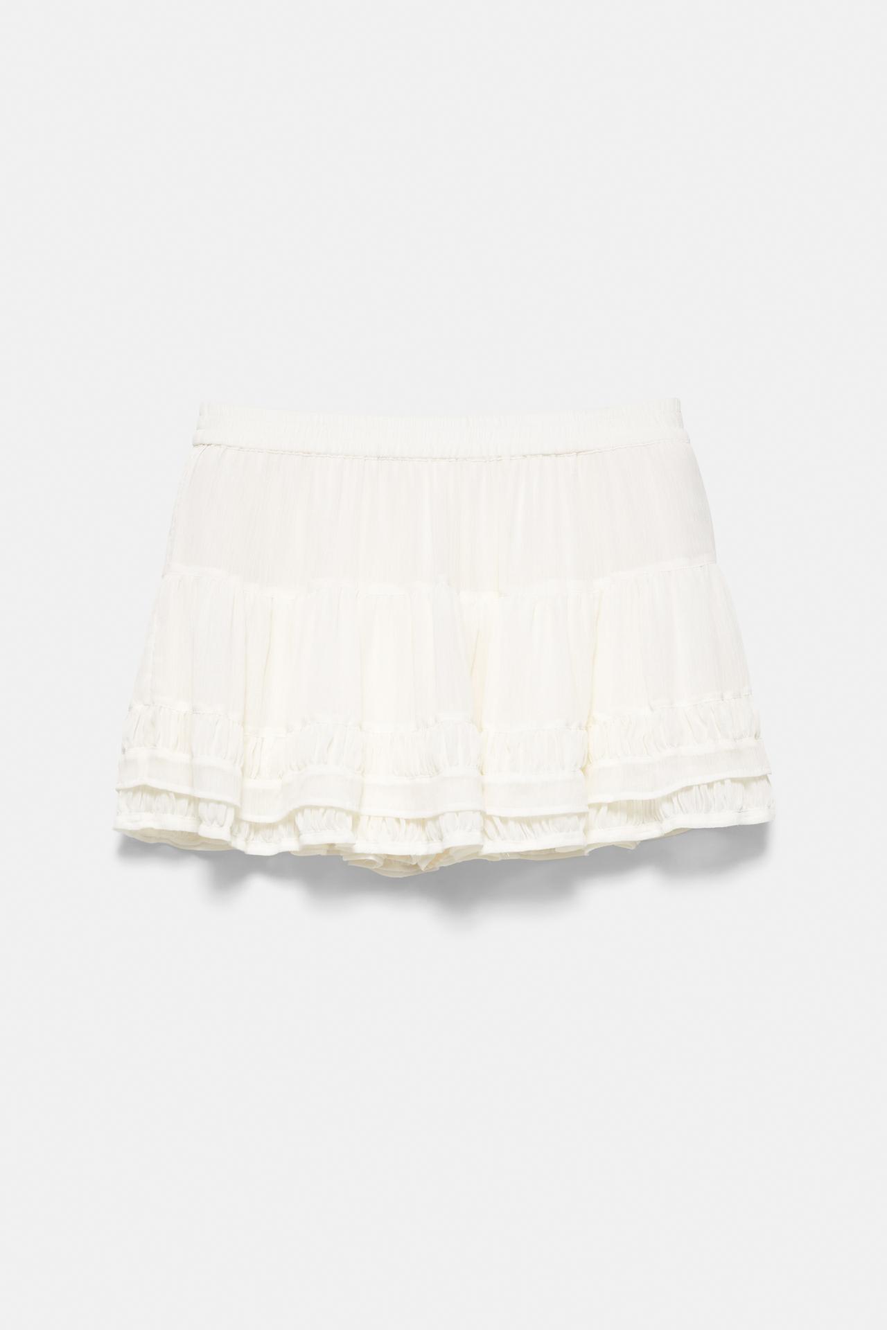 Ruffled mini skirt — Ice