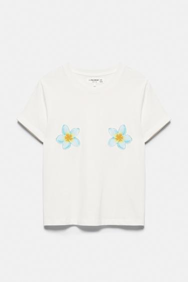 Tahiti floral T-shirt — Ice 6