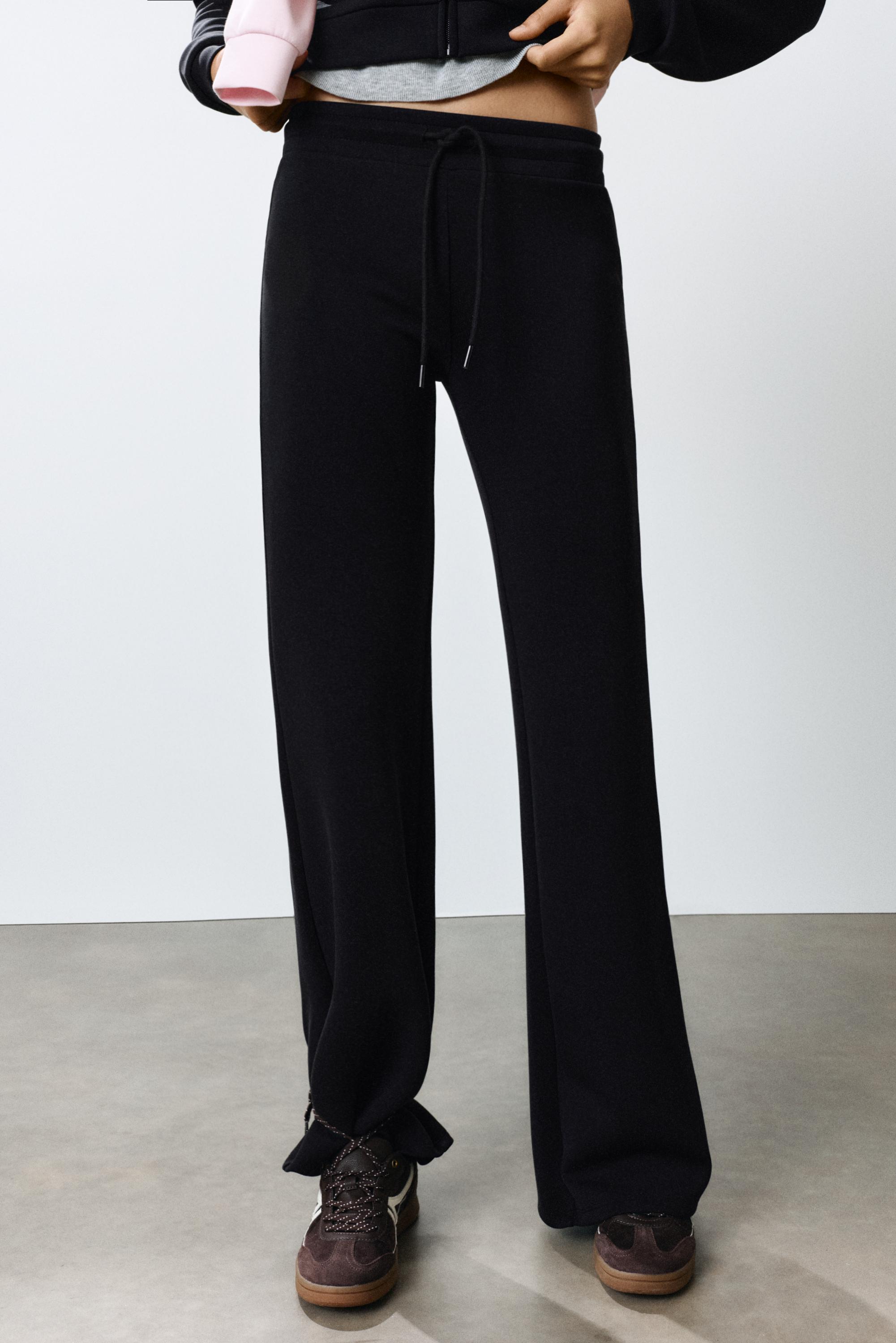 Modal flared trousers — Black