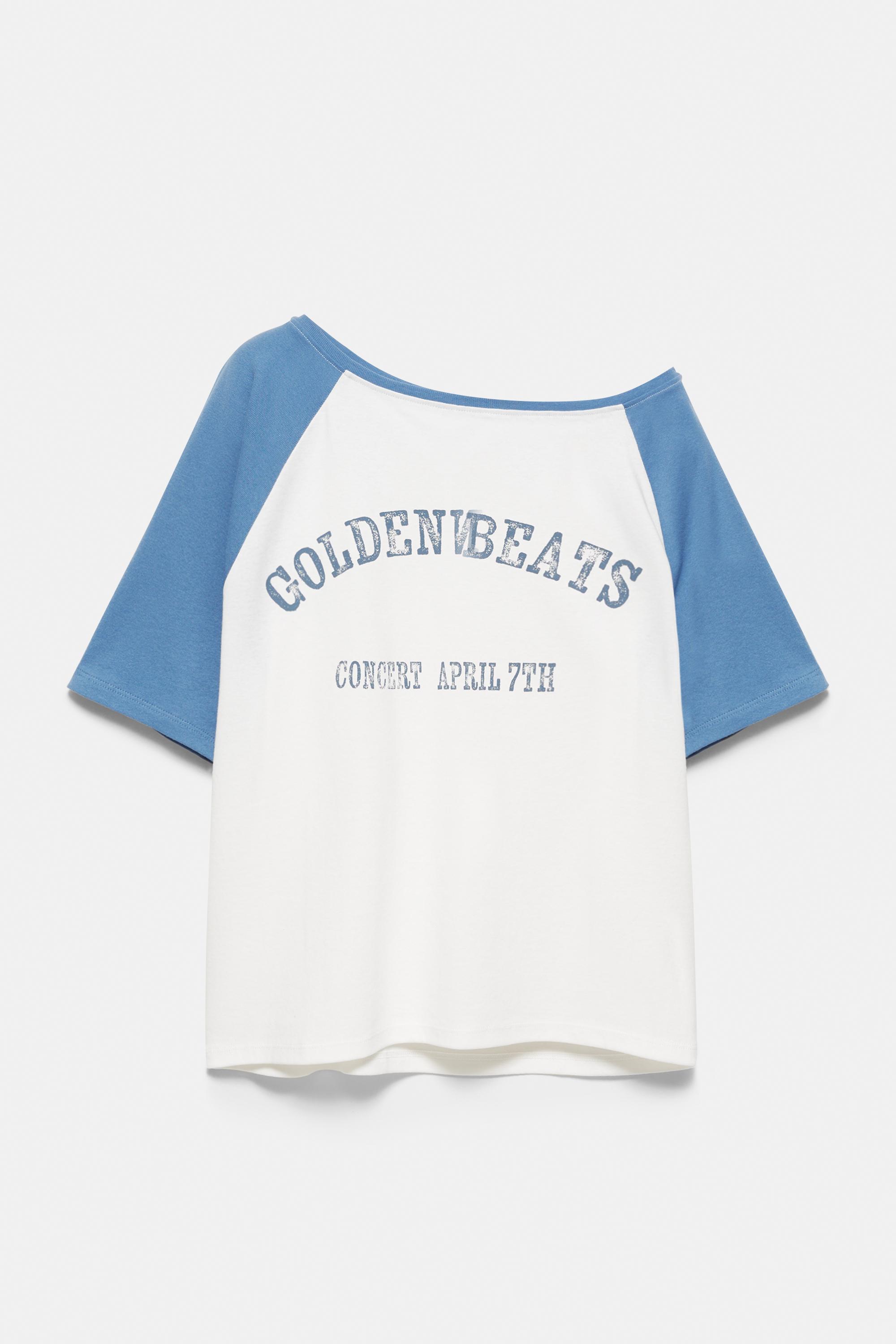 Asymmetric graphic T-shirt — Ice