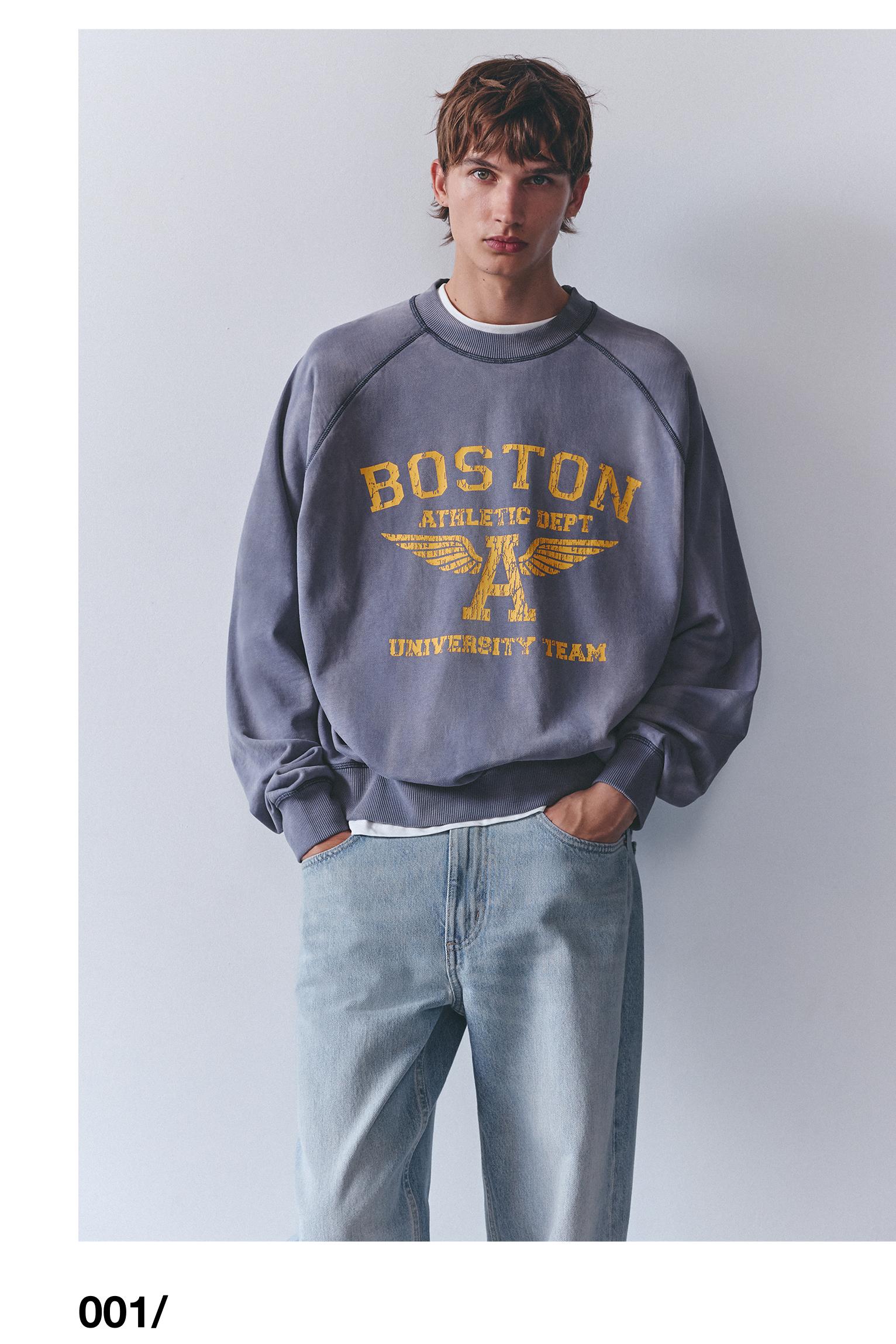 Boston round neck sweatshirt — Blue