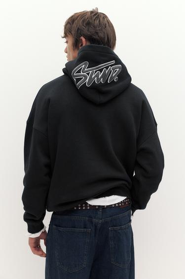 STWD embroidered hoodie — Black 2