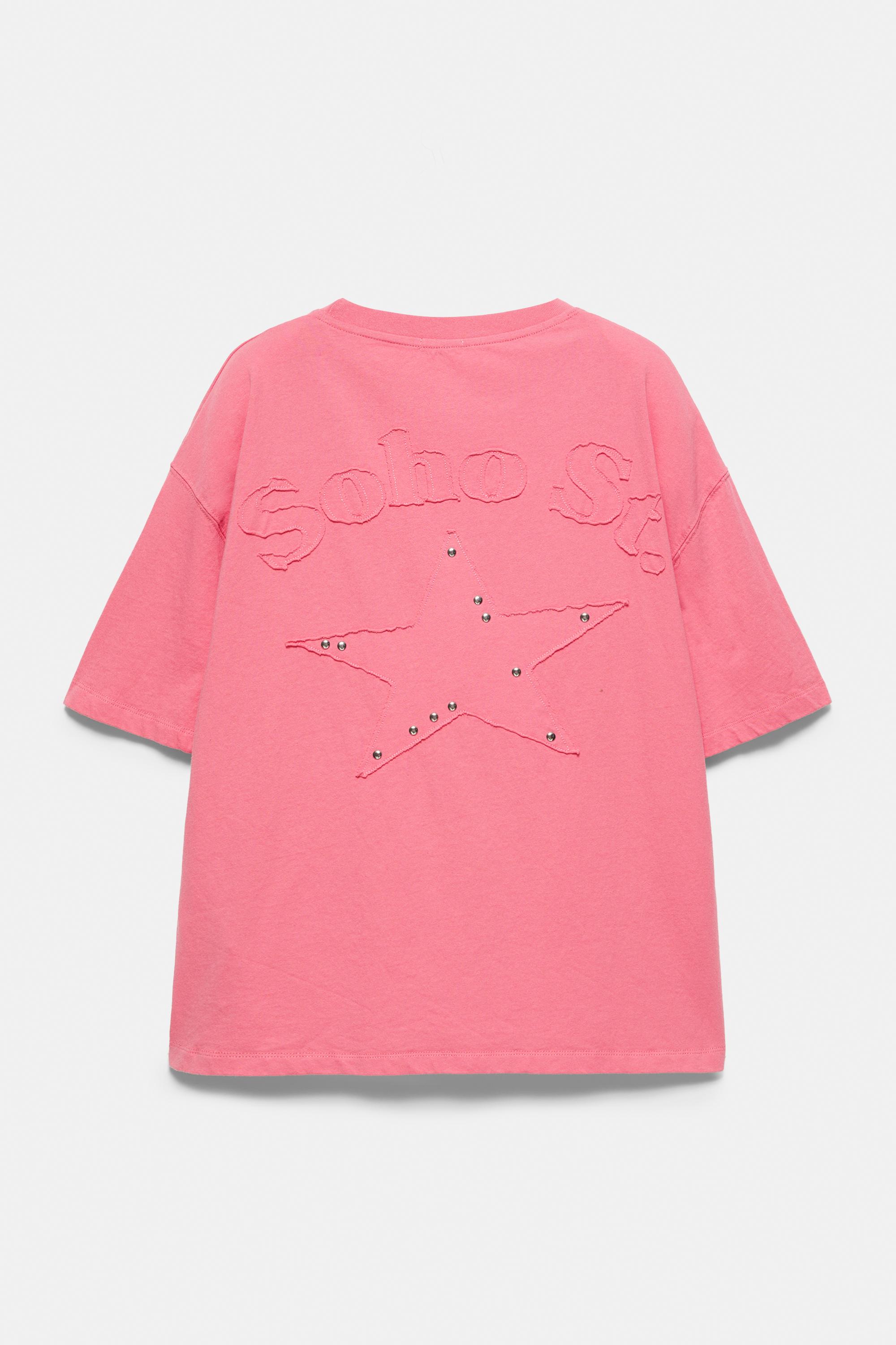 Oversize Soho Street graphic T-shirt — Pink