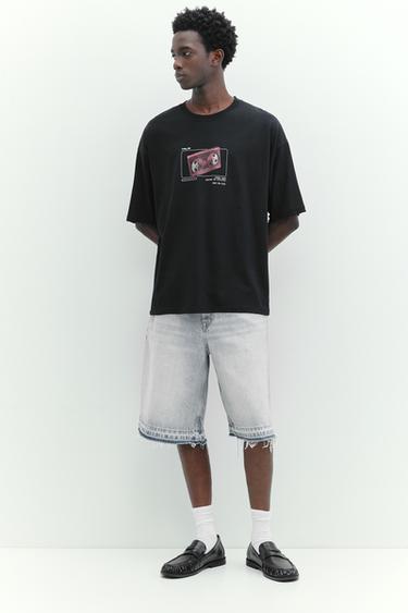 STWD tape graphic T-shirt — Black 5