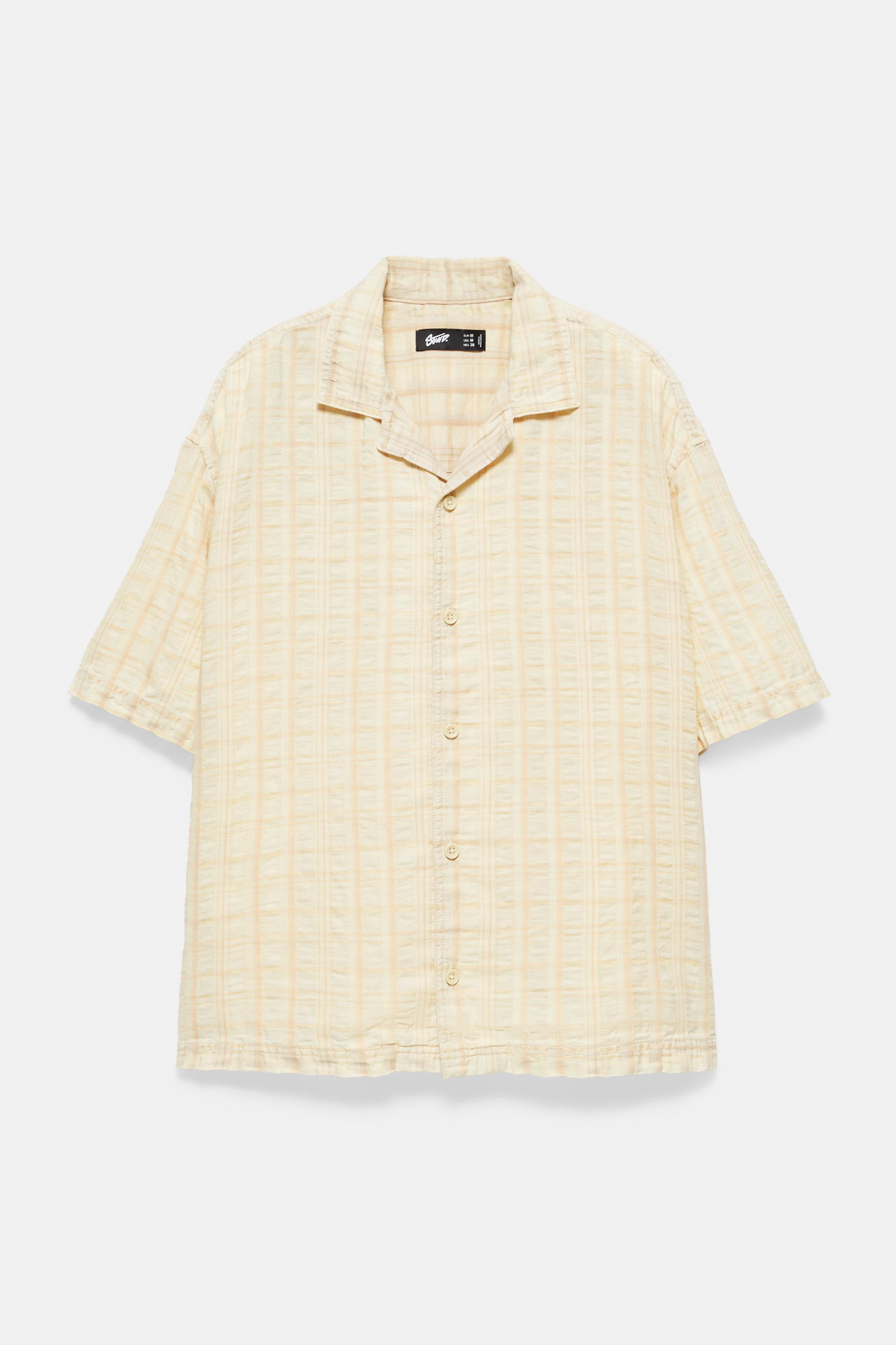 Short sleeve check shirt — Vanilla