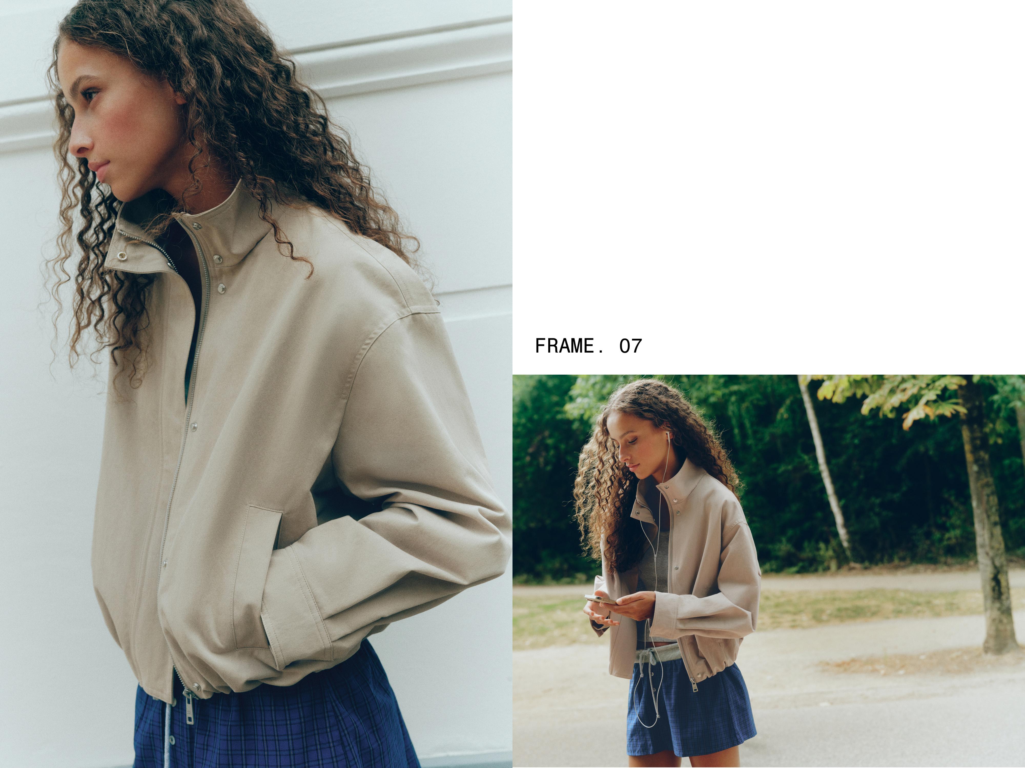 Oversize high-neck jacket — Sand