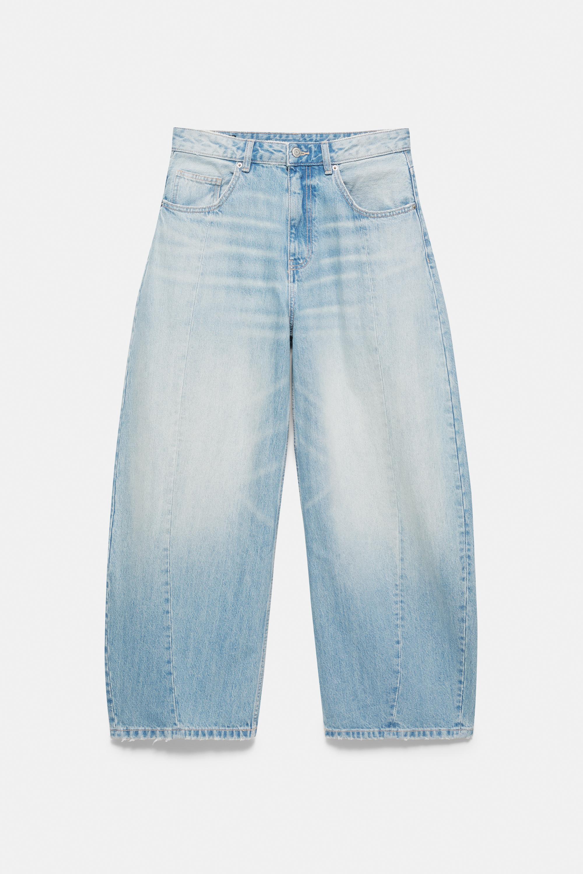 Seamed barrel jeans — Pale indigo