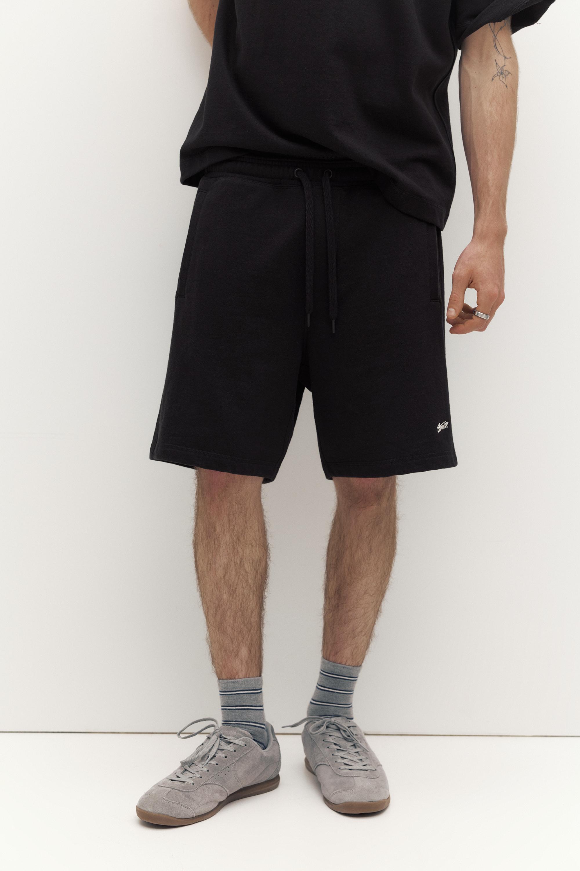 Logolu jogger bermuda şort - Görsel 59