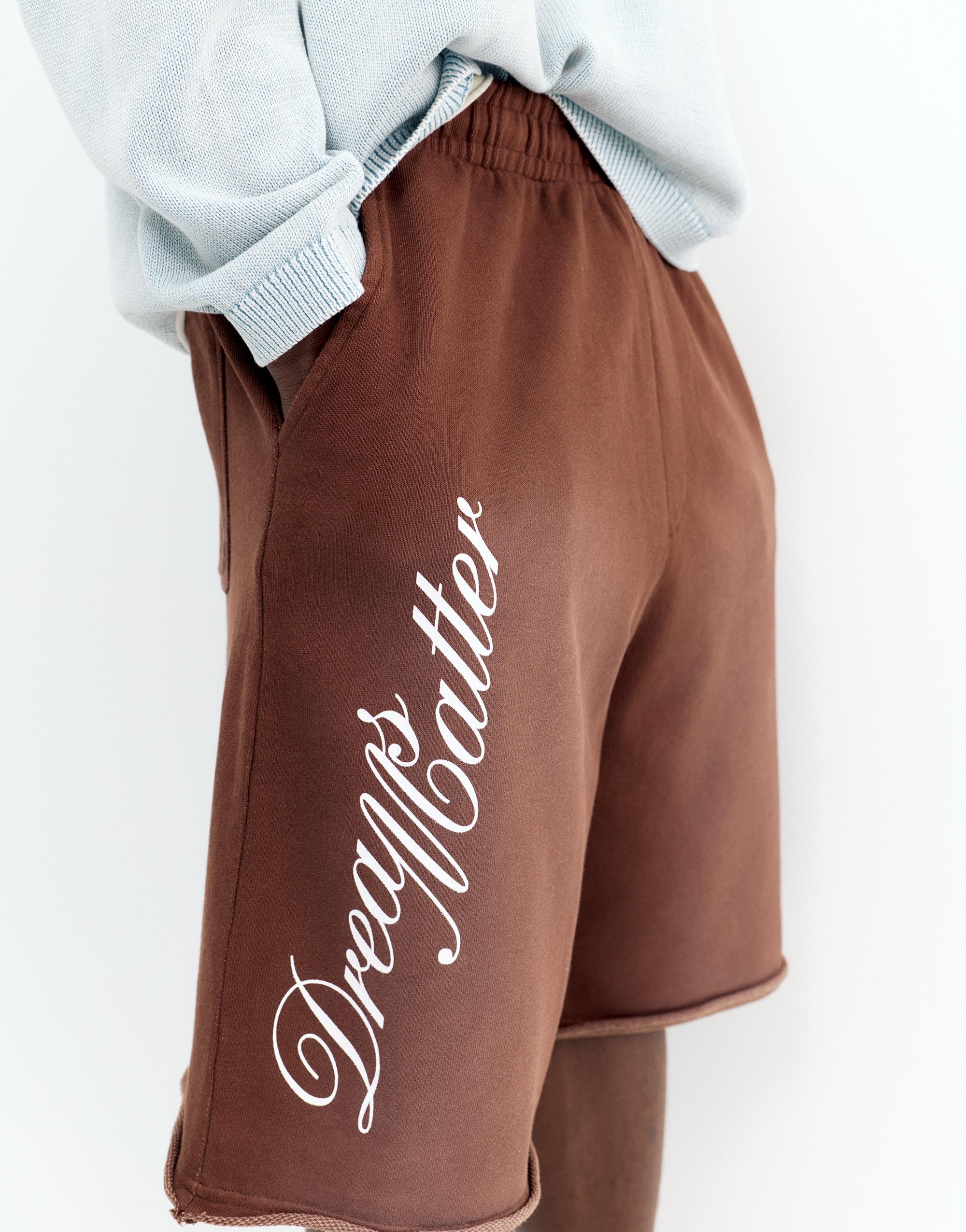 Graphic skater Bermuda sweatshorts — Brown