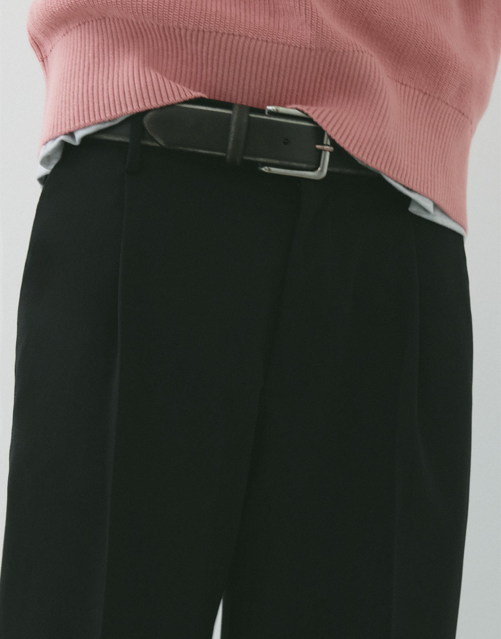 Wide-leg tailored trousers — Black