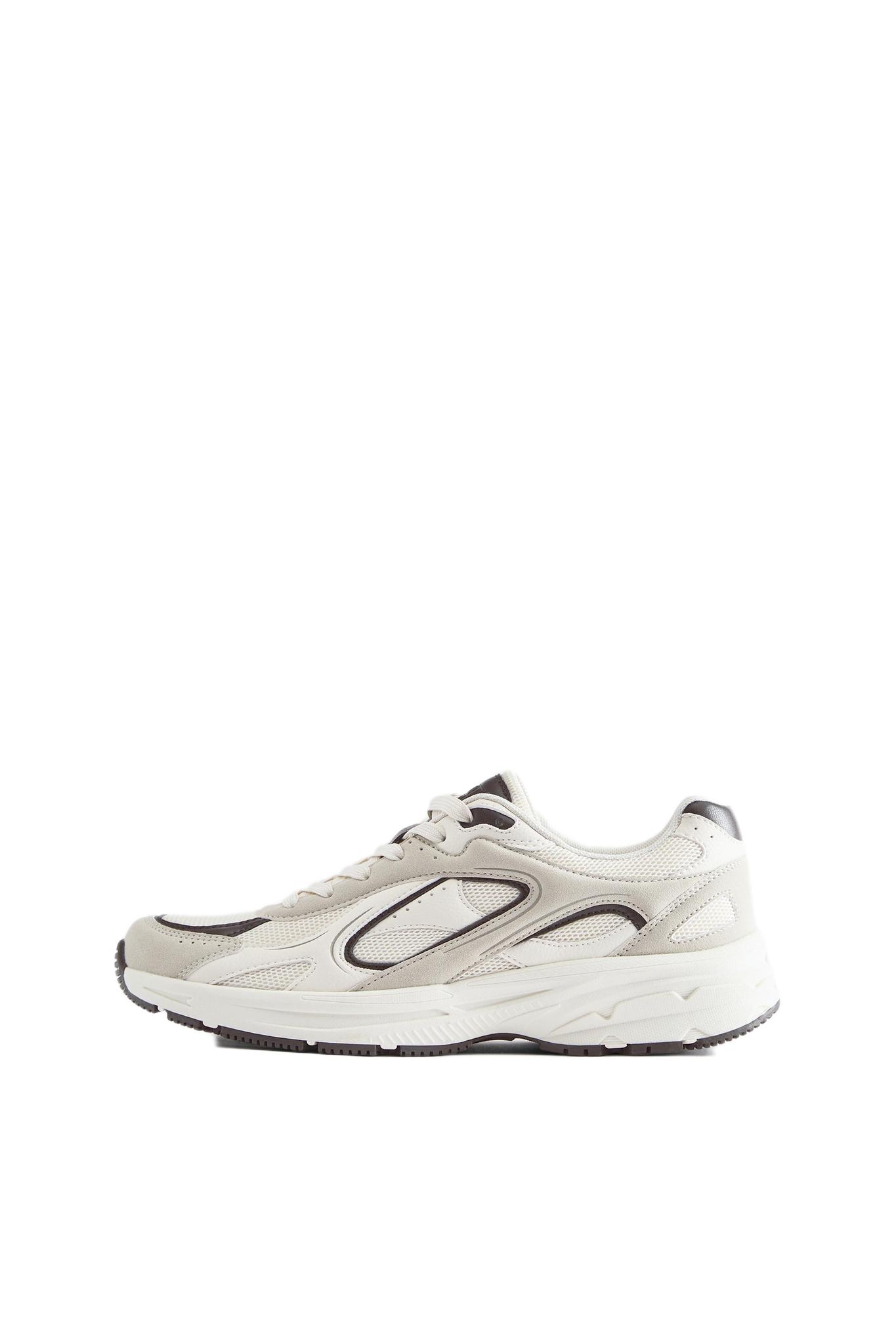 Multi-panel trainers — Ecru