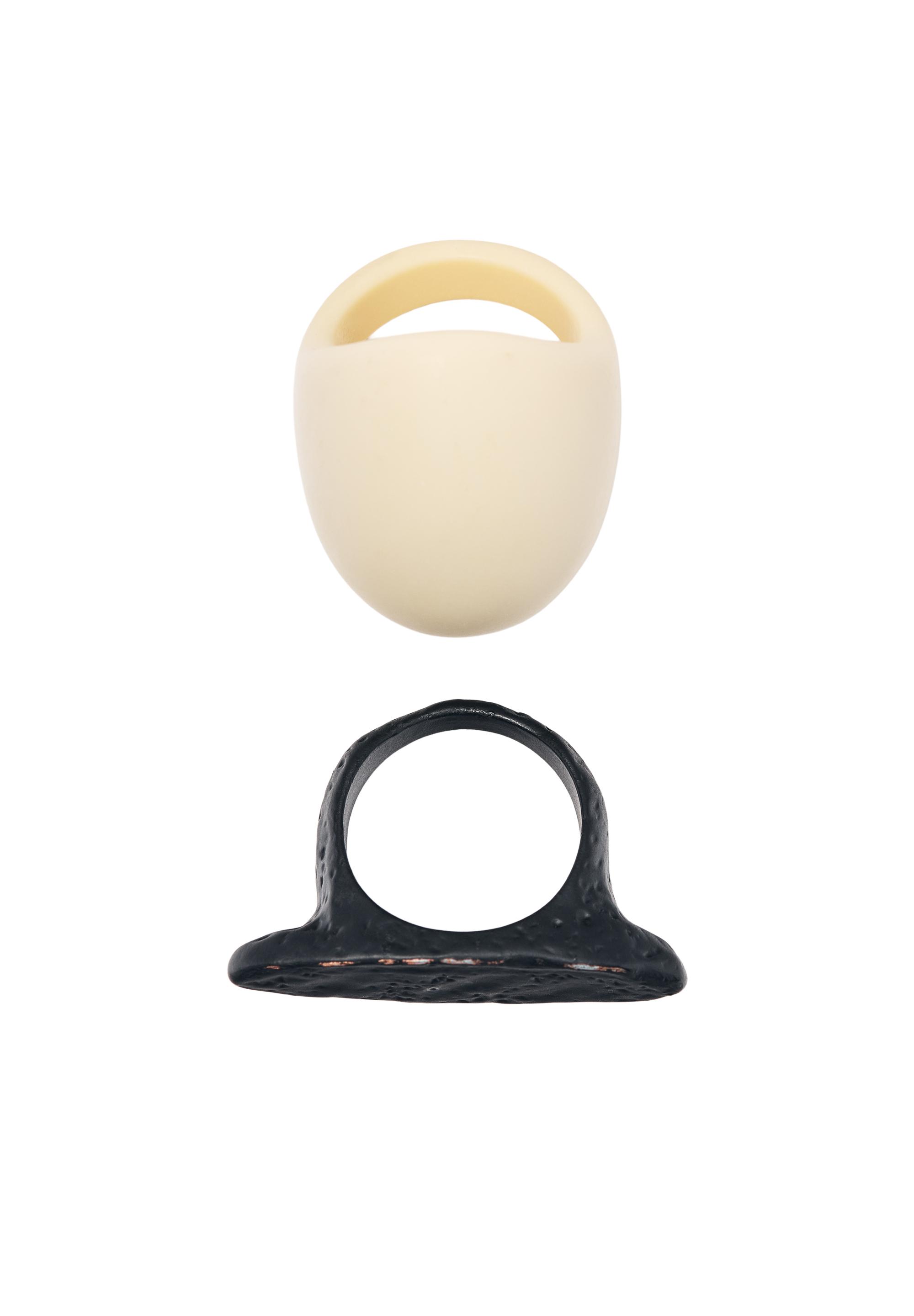 Pack of maxi resin rings — Cream
