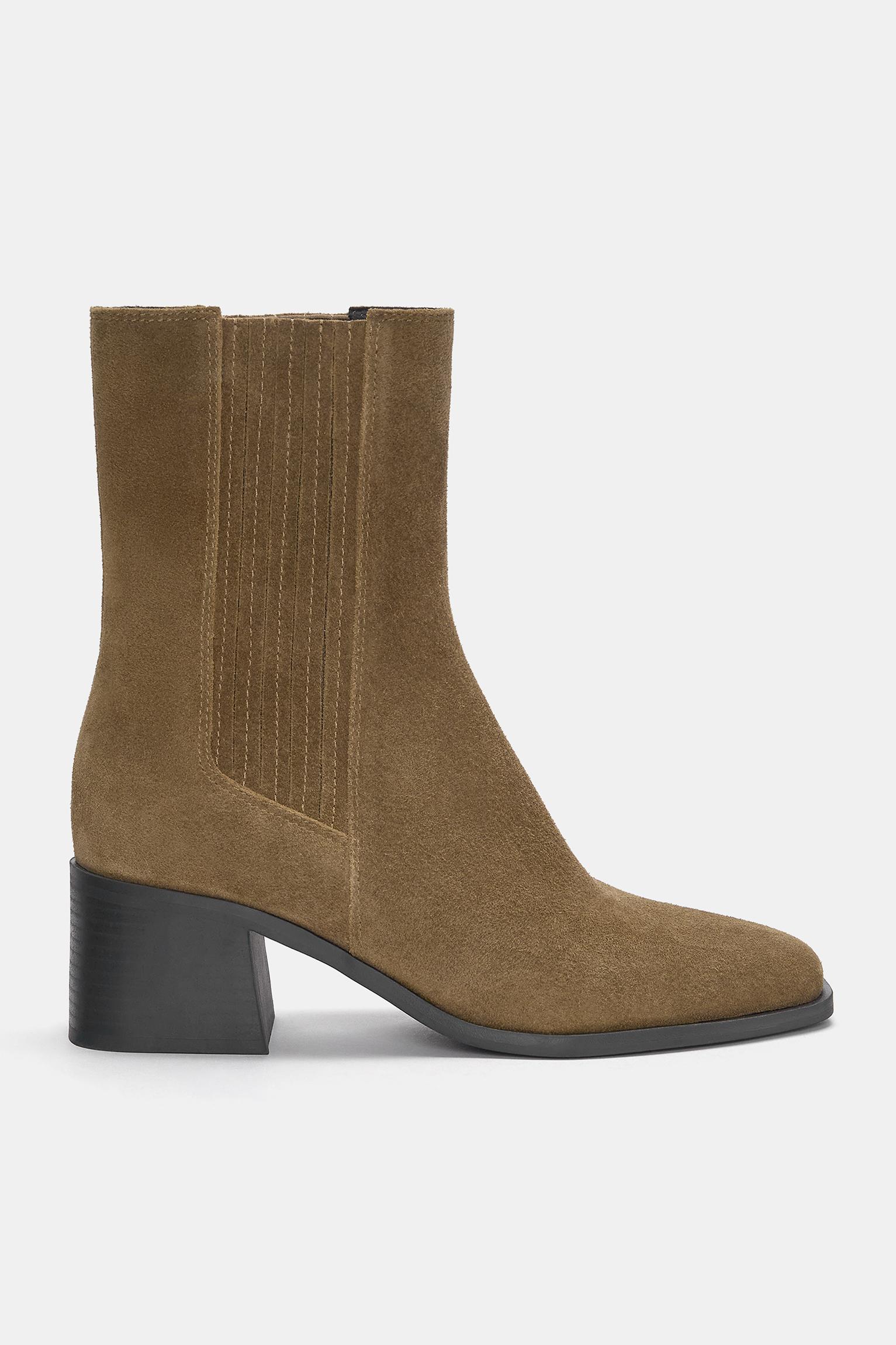 Leather cowboy ankle boots PULL BEAR