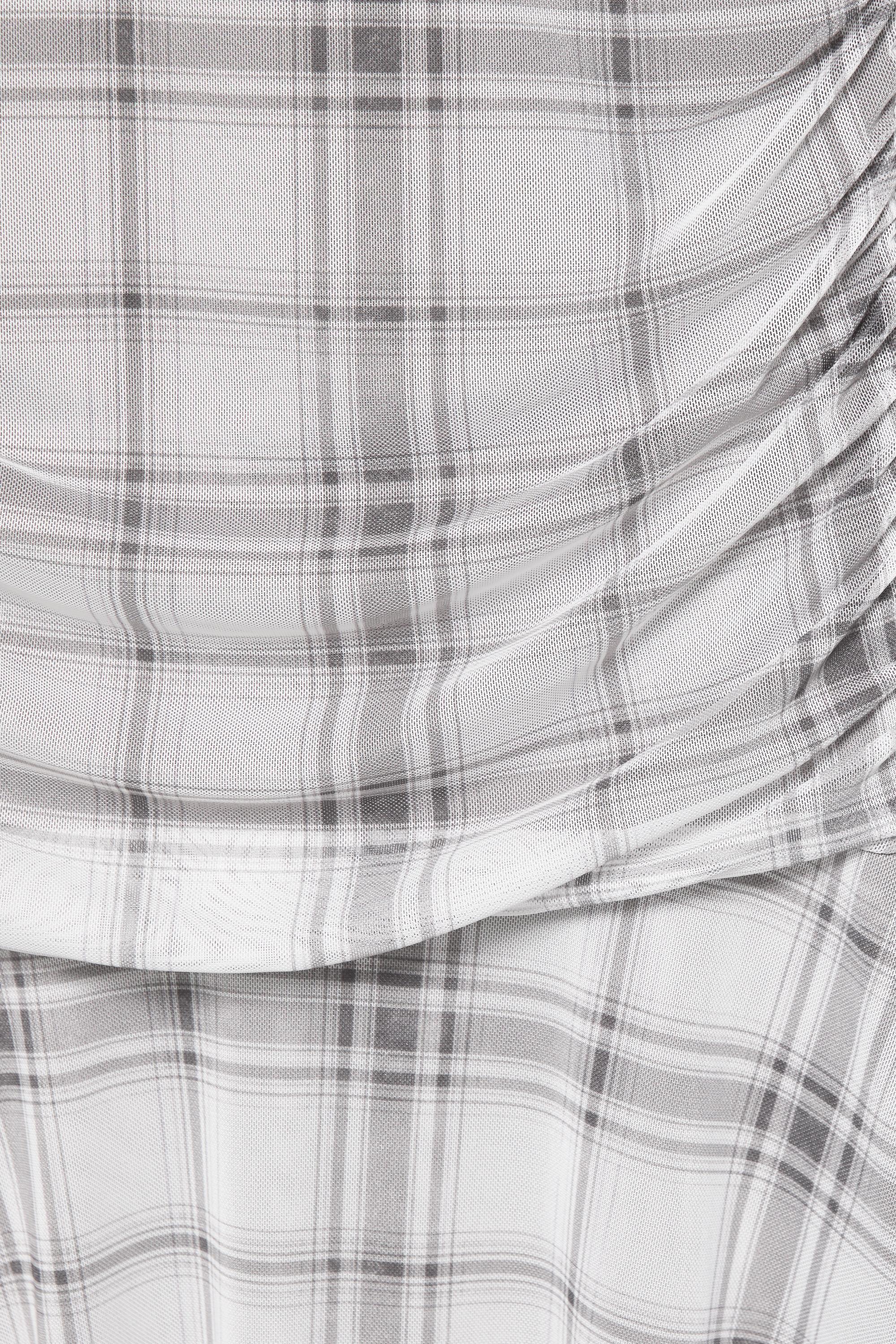 Asymmetric check midi dress — Dark grey