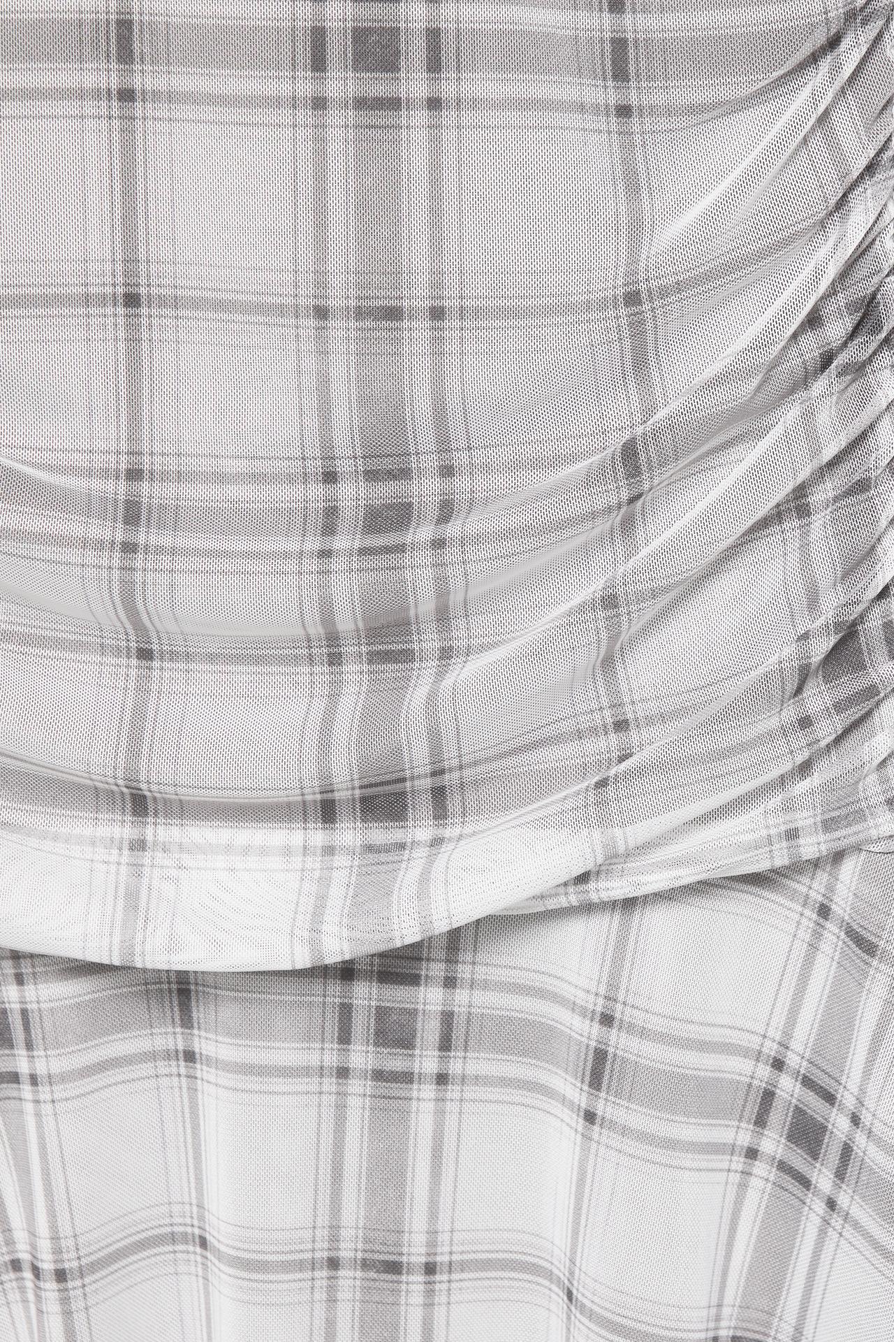 Asymmetric check midi dress — Dark grey