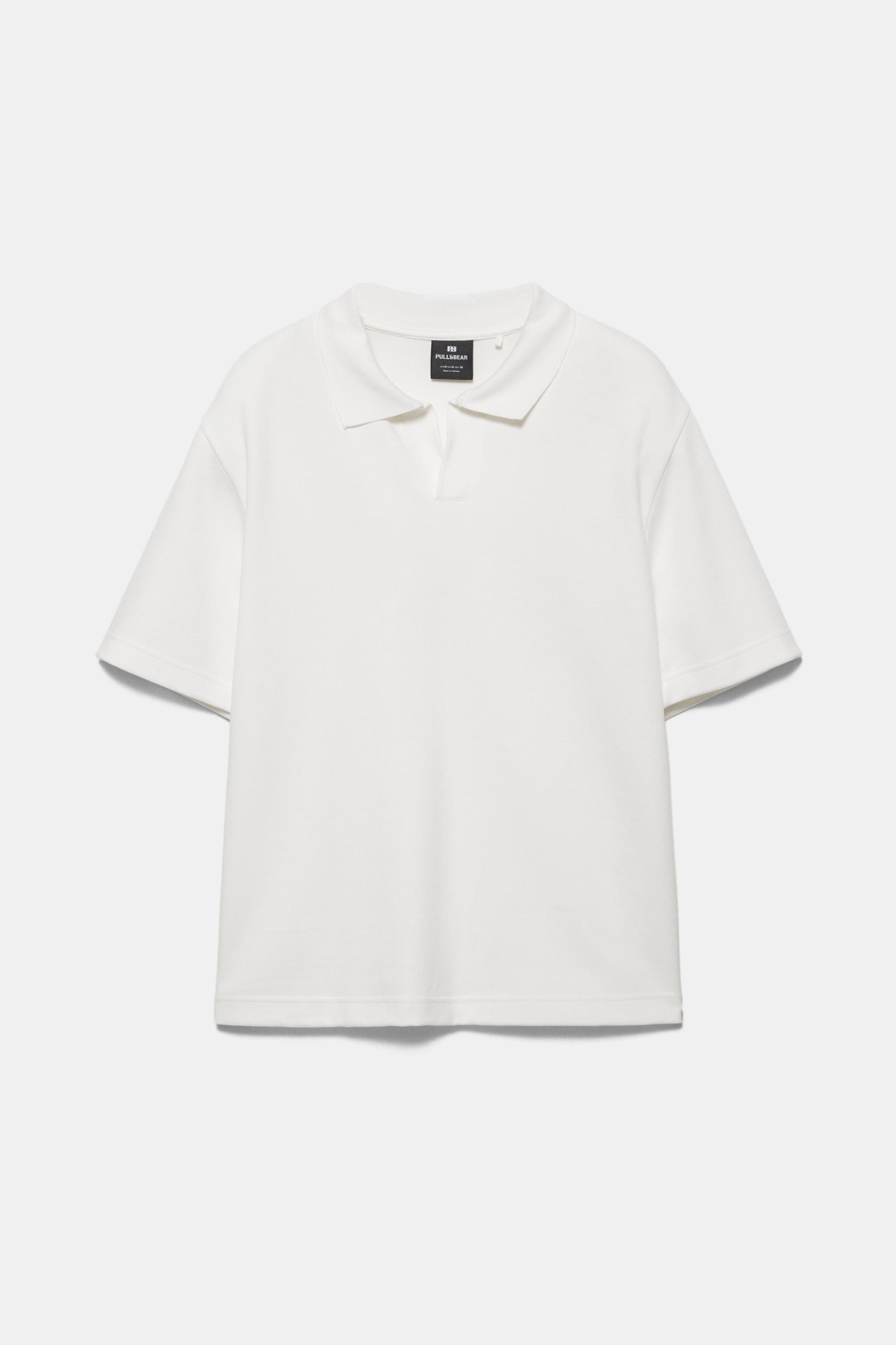 Short sleeve interlock polo shirt — Off white