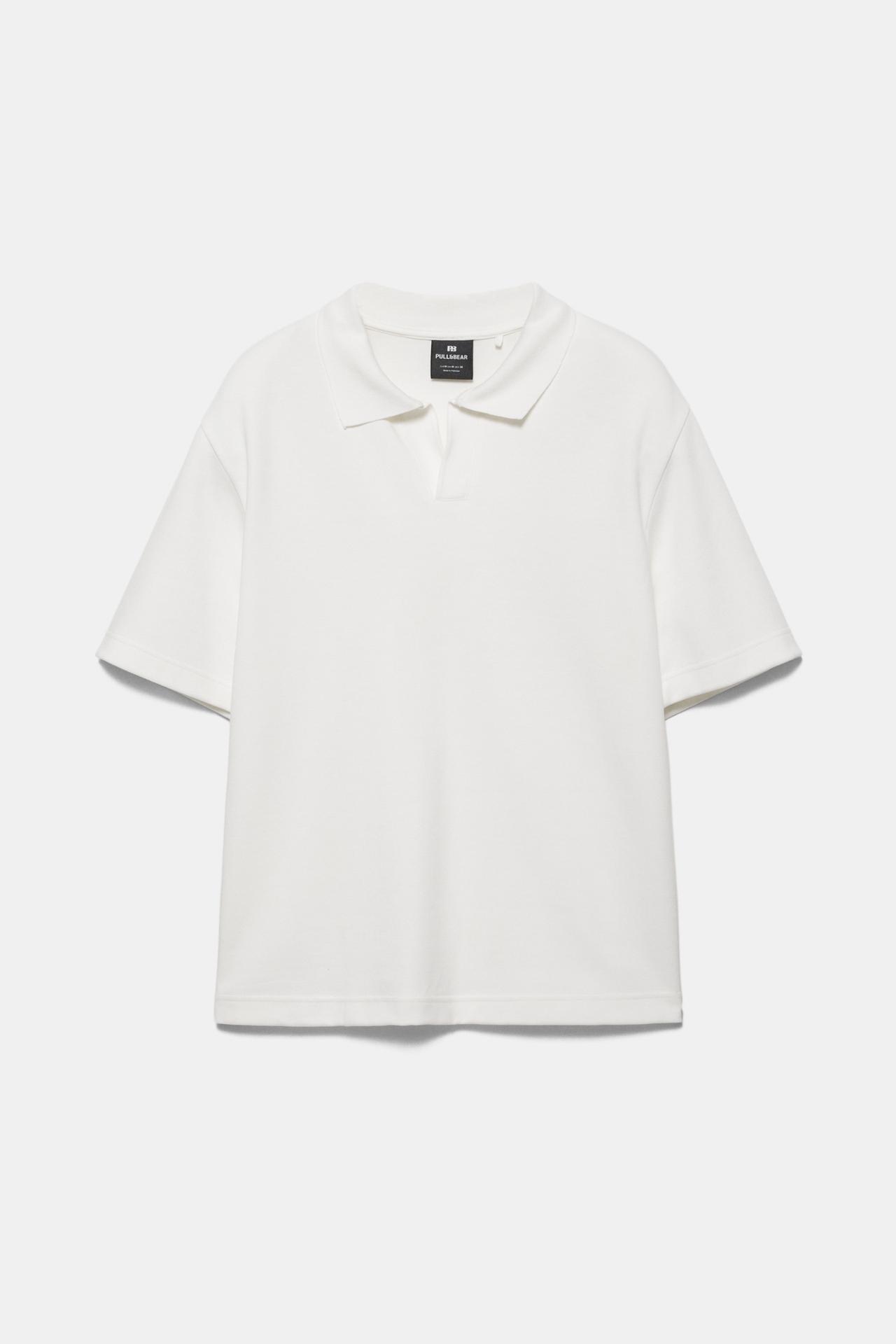 Short sleeve interlock polo shirt — Off white