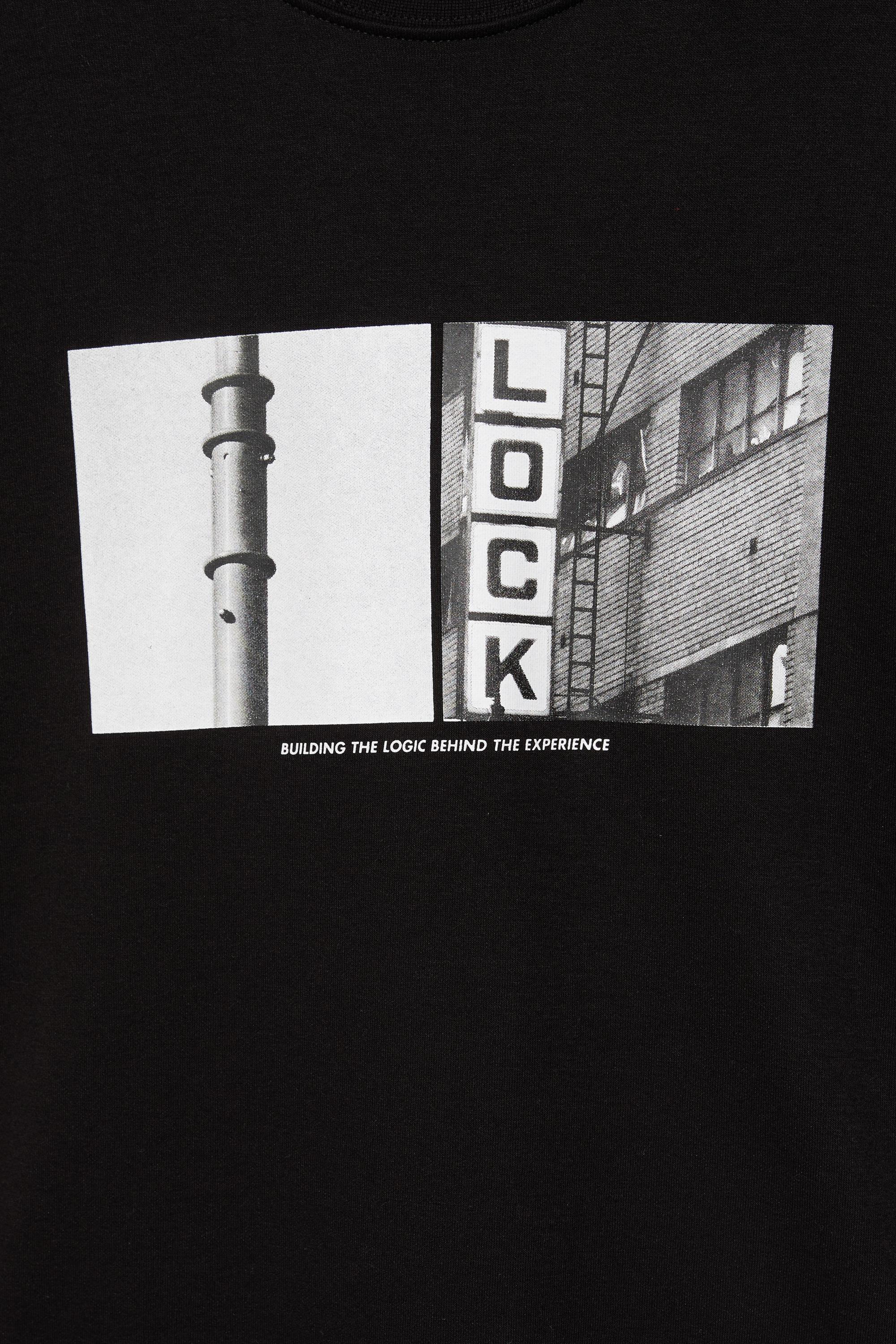 Short sleeve photographic sweatshirt — Black
