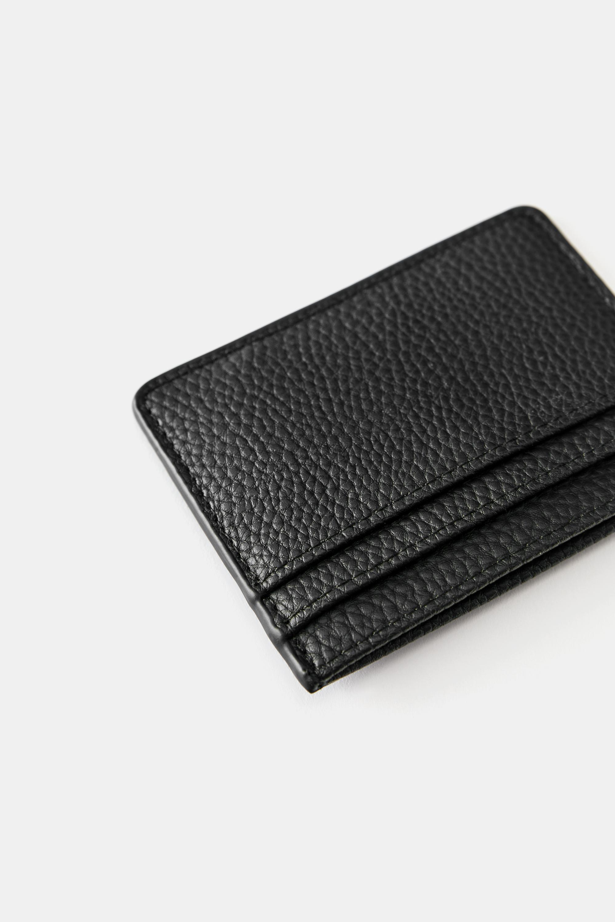 Textured card holder — Black