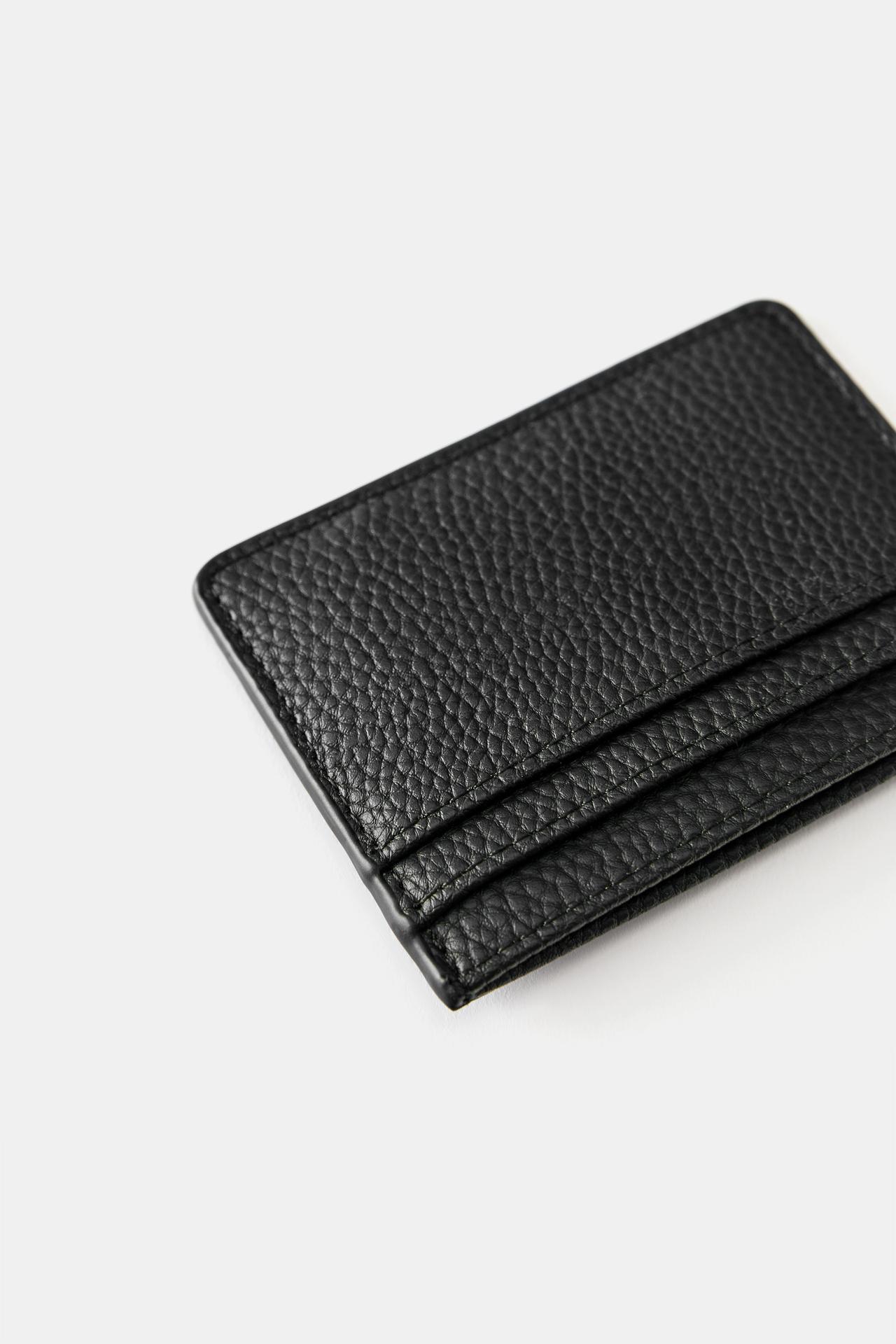 Textured card holder — Black