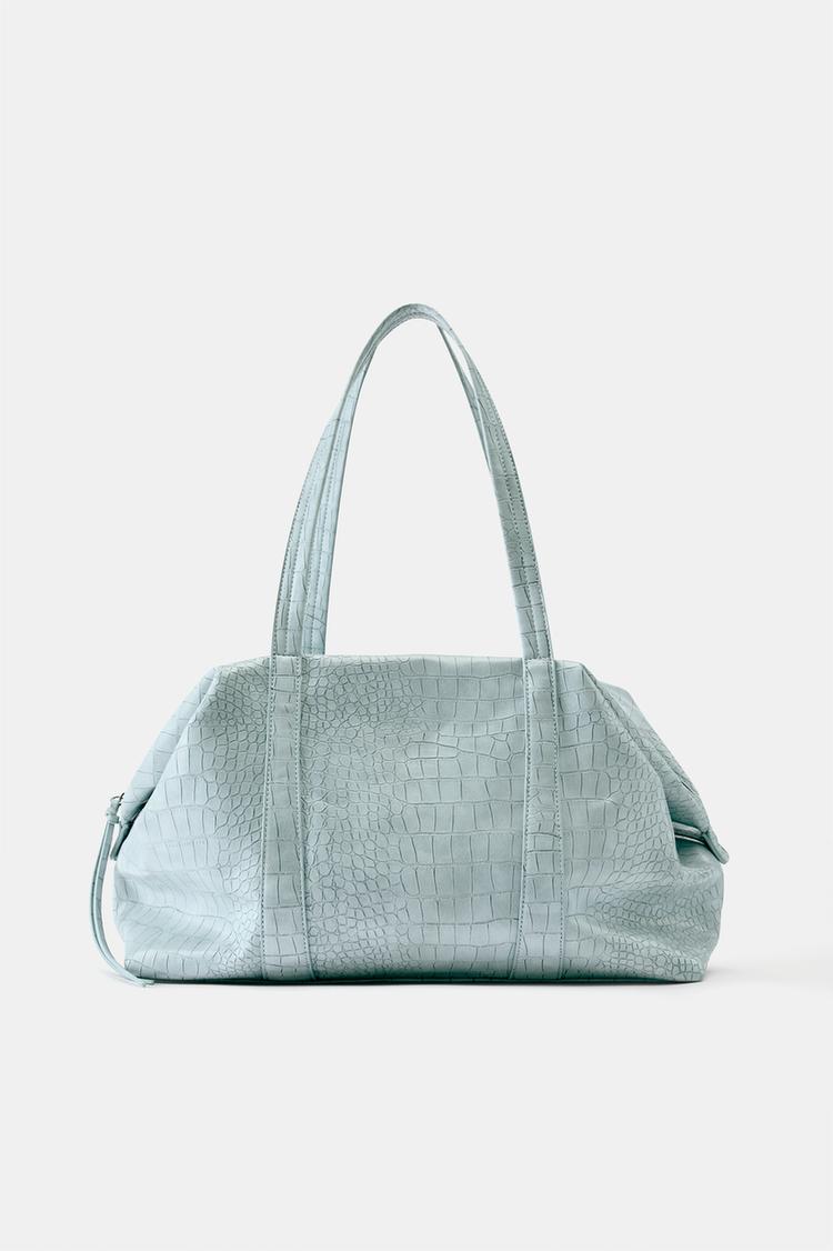 Textured shopper bag — Blue