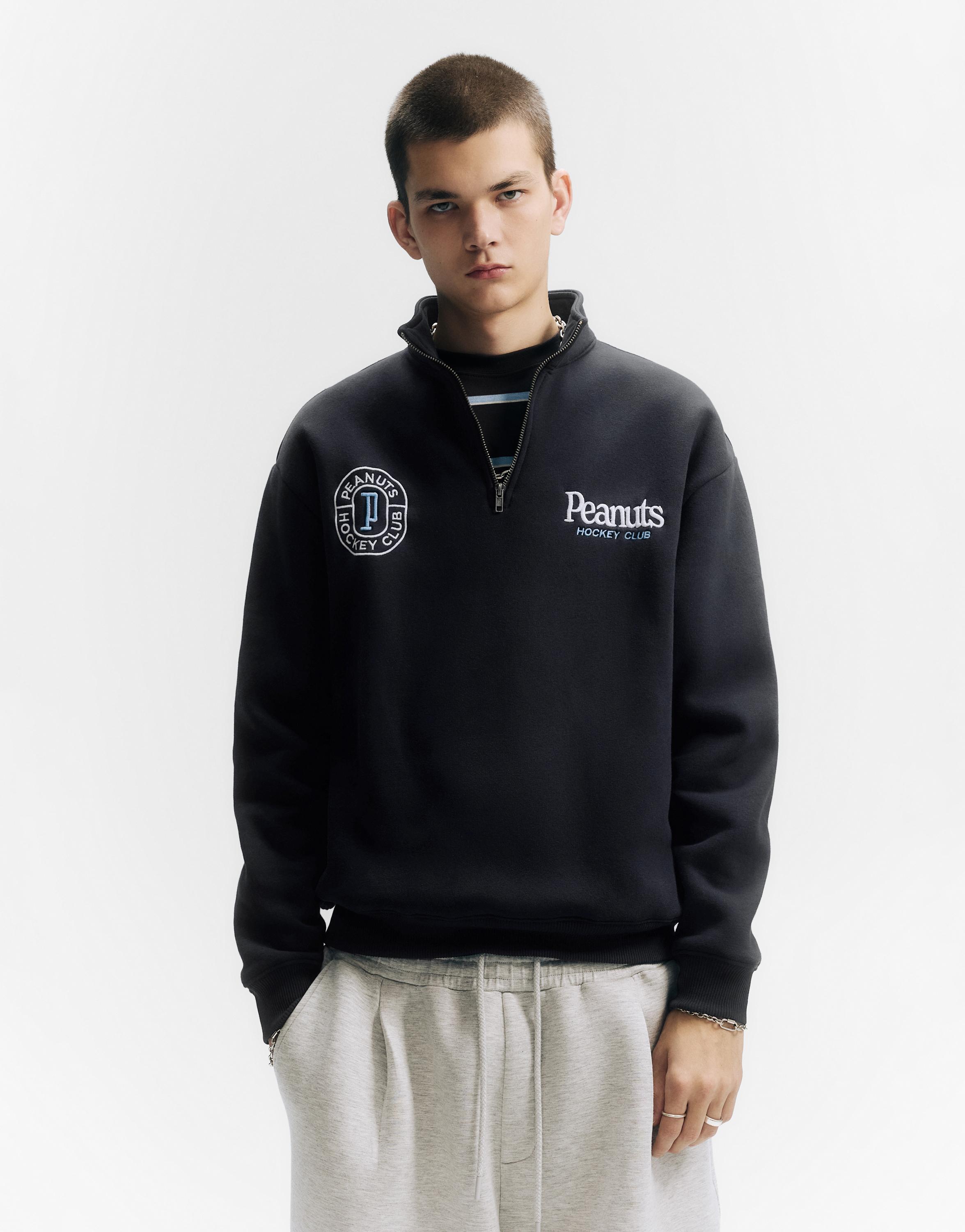Fermuarlı dik yaka Peanuts sweatshirt - Görsel 7