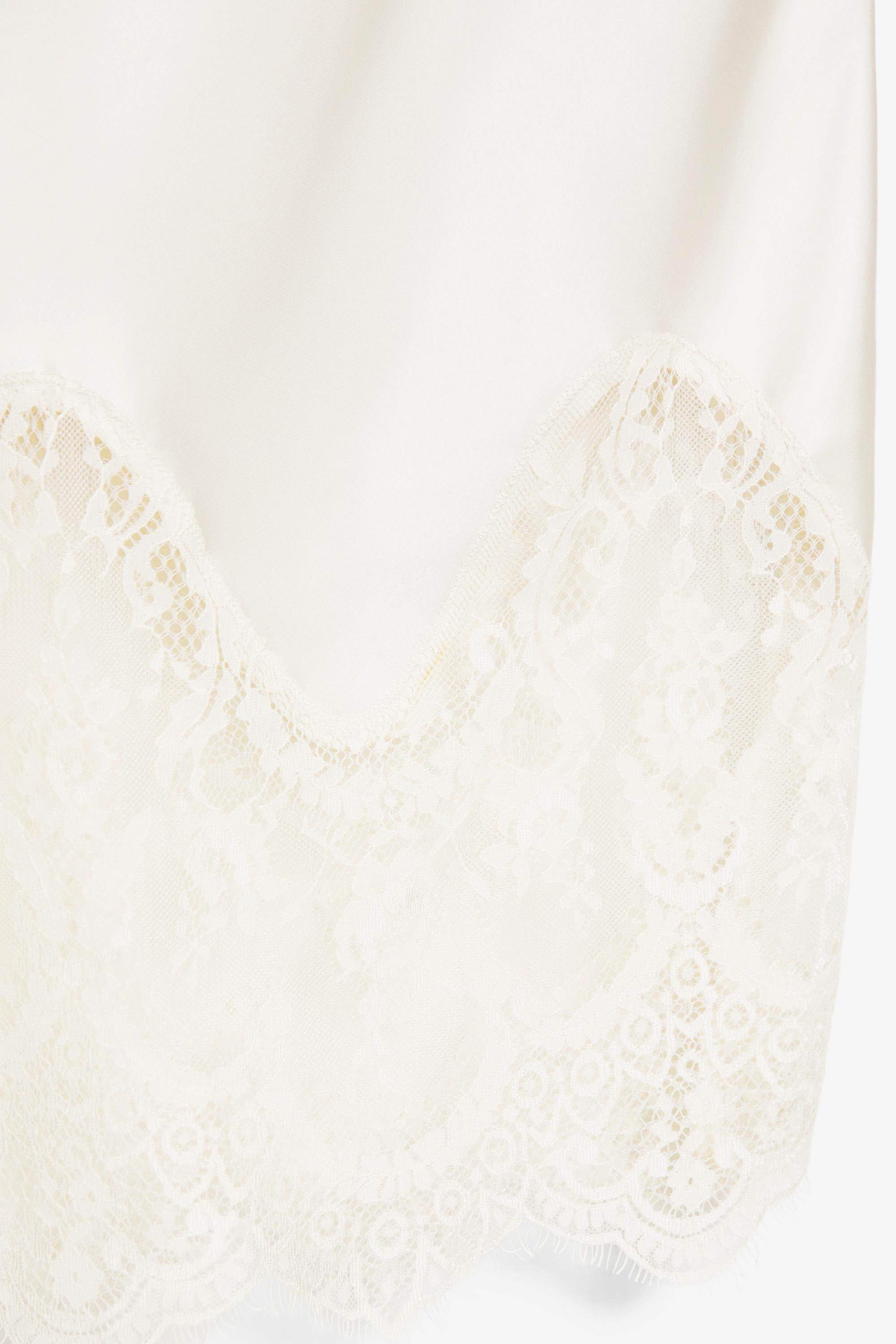 Dantel detaylı midi etek - Görsel 3