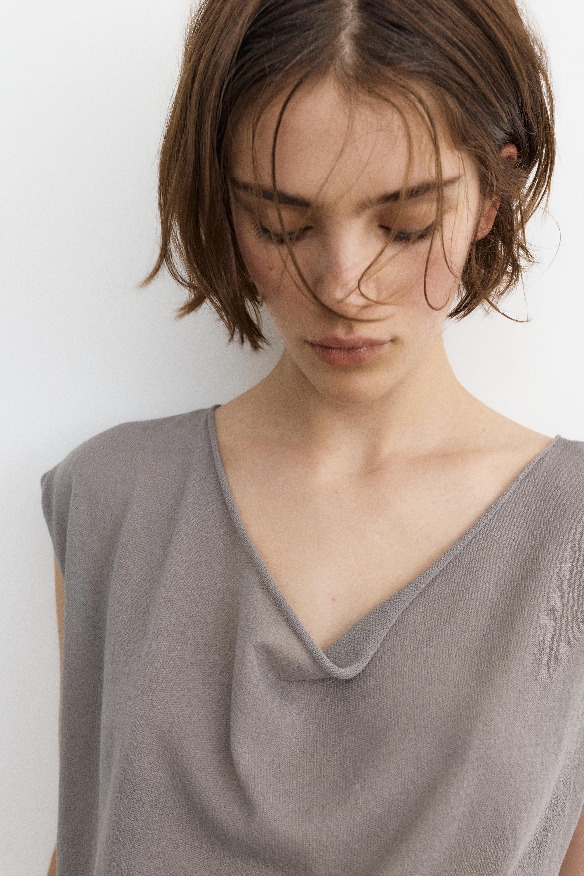 Elastic waist top — Steel