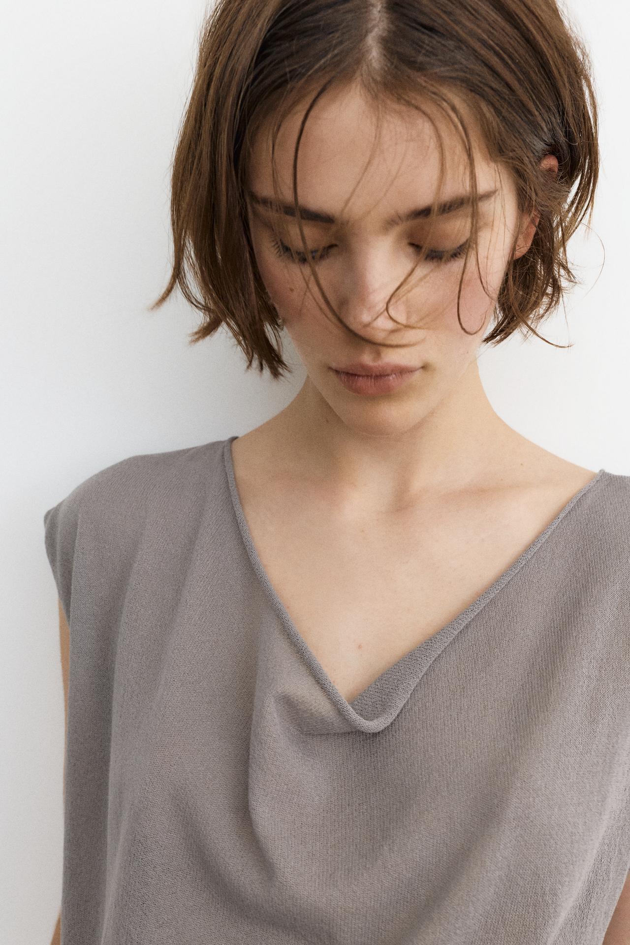Elastic waist top — Steel