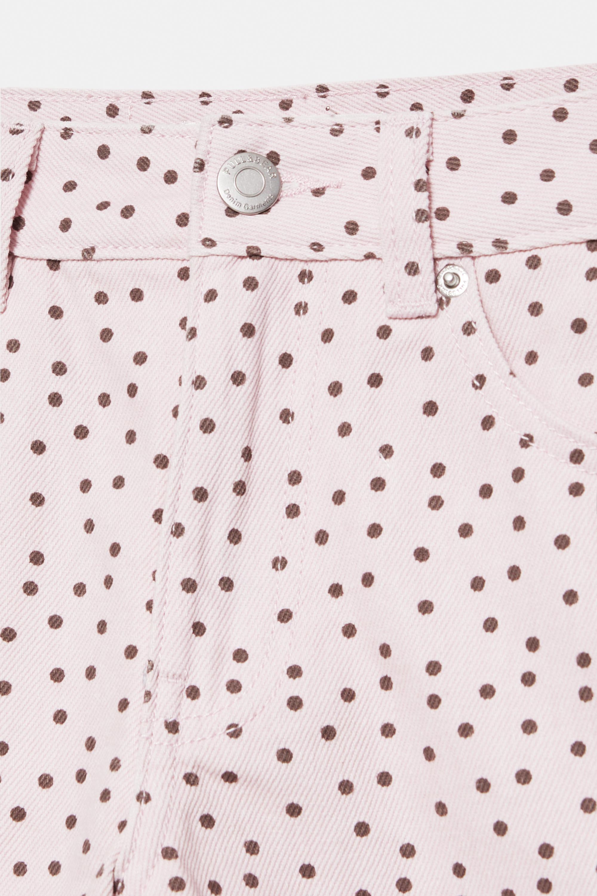 Mini polka dot shorts — Pale pink