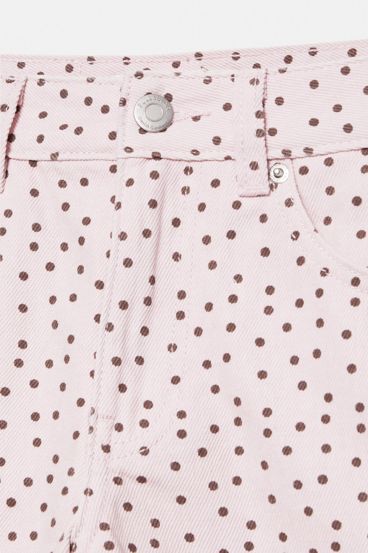 Mini polka dot shorts — Pale pink