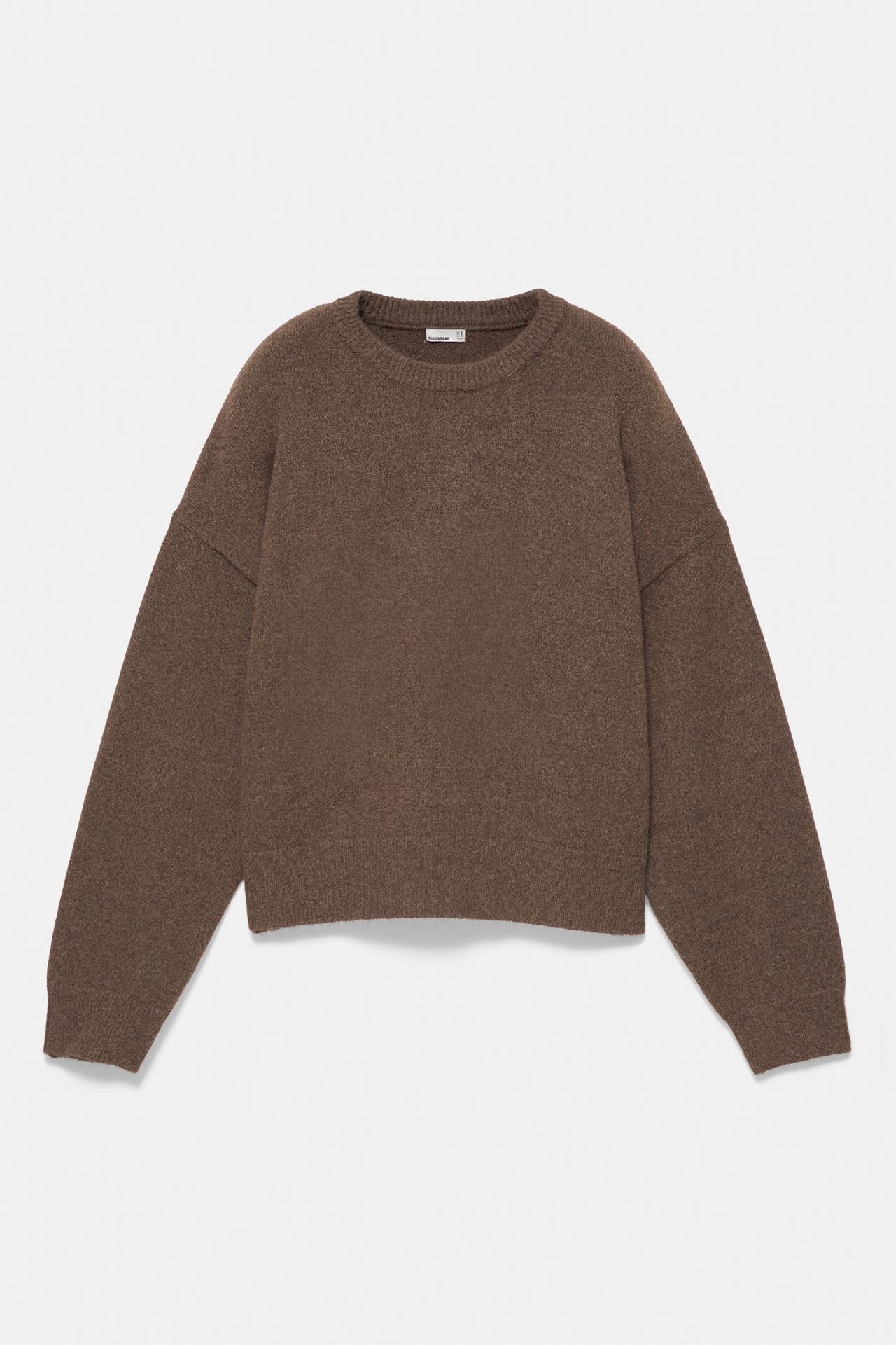 Soft-touch boxy jumper — Brown