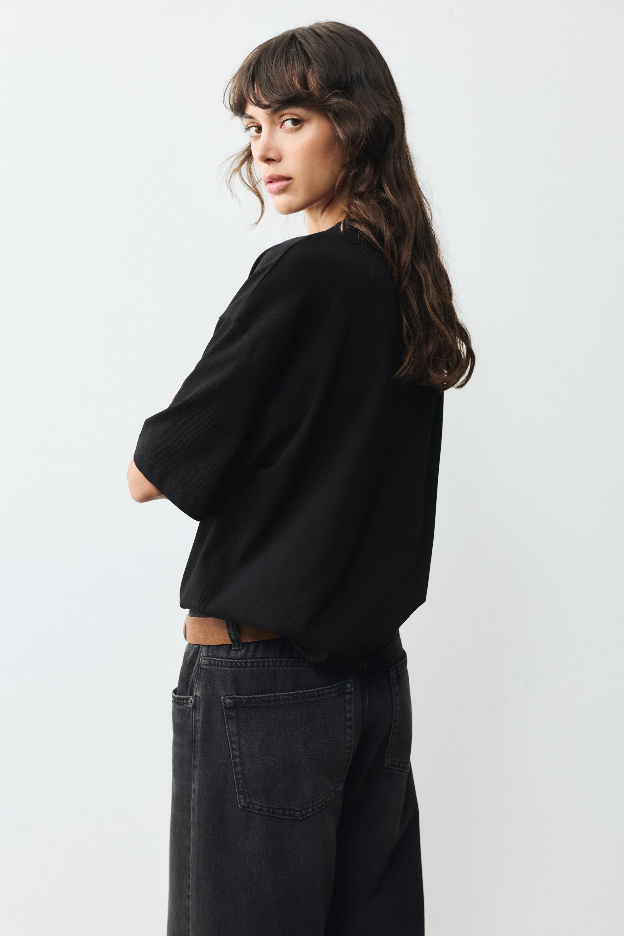 Oversize short sleeve T-shirt — Black