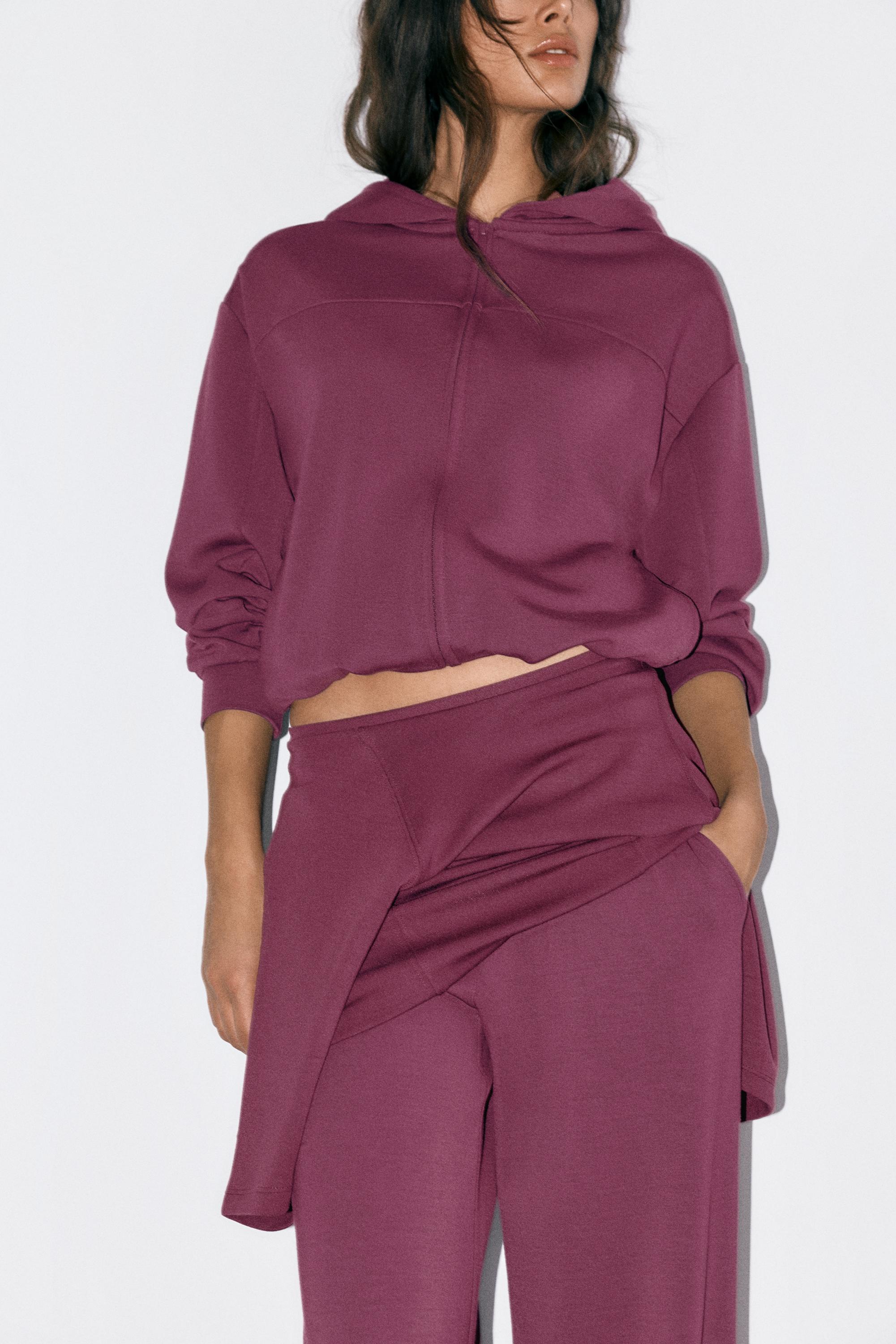 Soft touch hooded sweatshirt — Eggplant