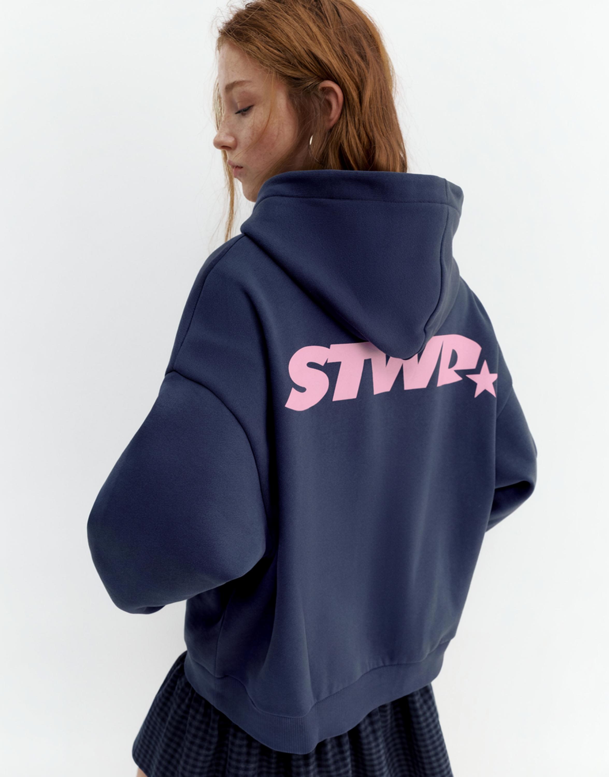 Kapüşonlu STWD yıldız sweatshirt - Görsel 9