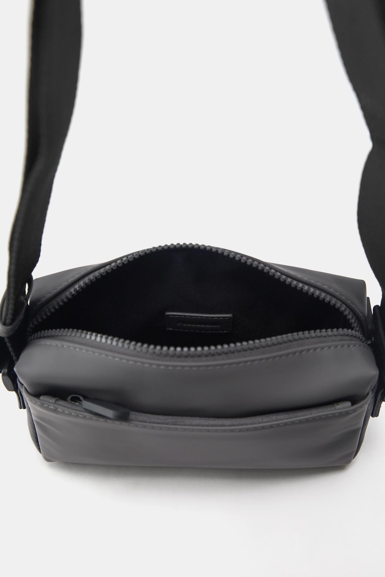 Rubberised crossbody bag — Grey