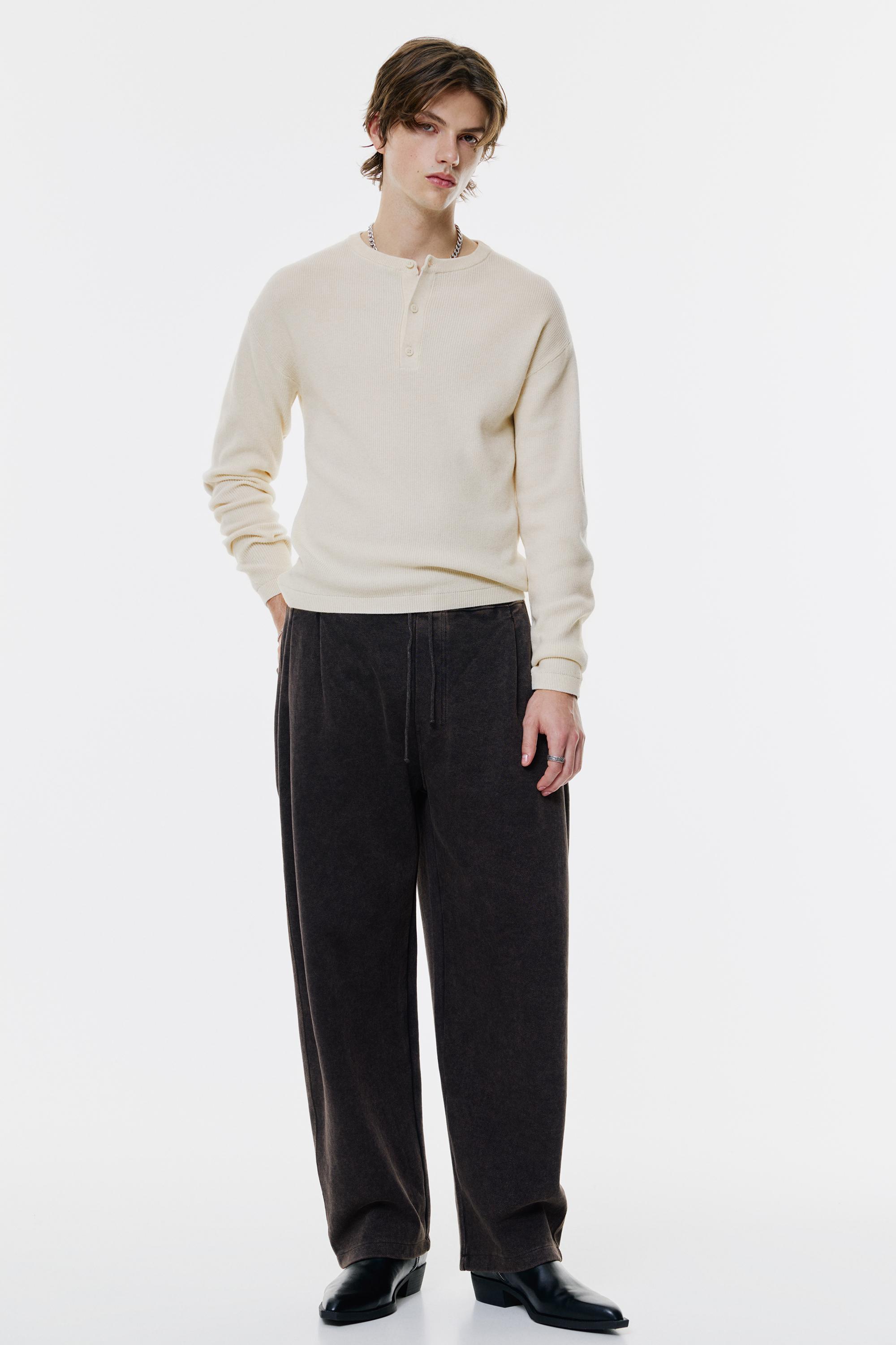 Pullover Mit Rundausschnitt Mit Knopfleiste