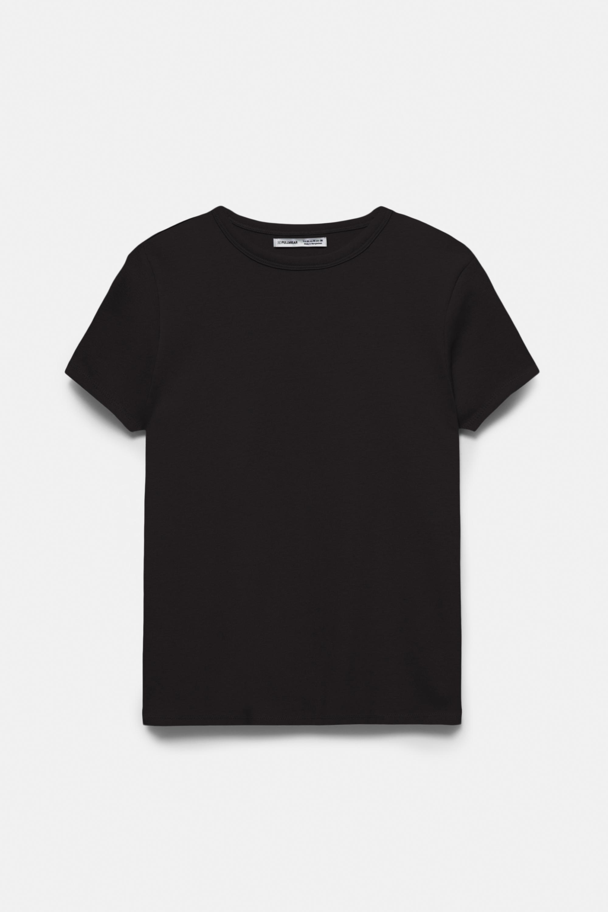 Fitted short sleeve T-shirt — Black