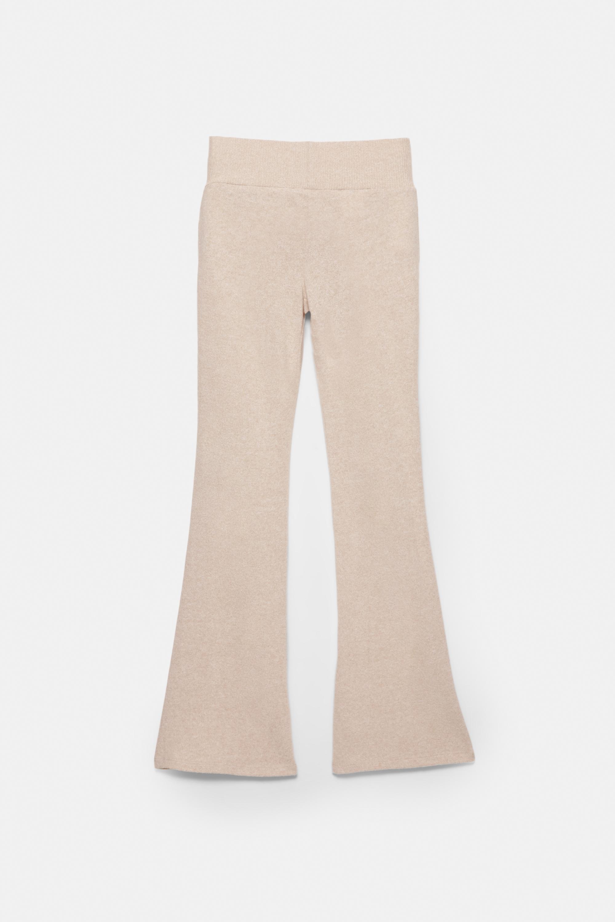 Soft touch flared trousers — Ecru