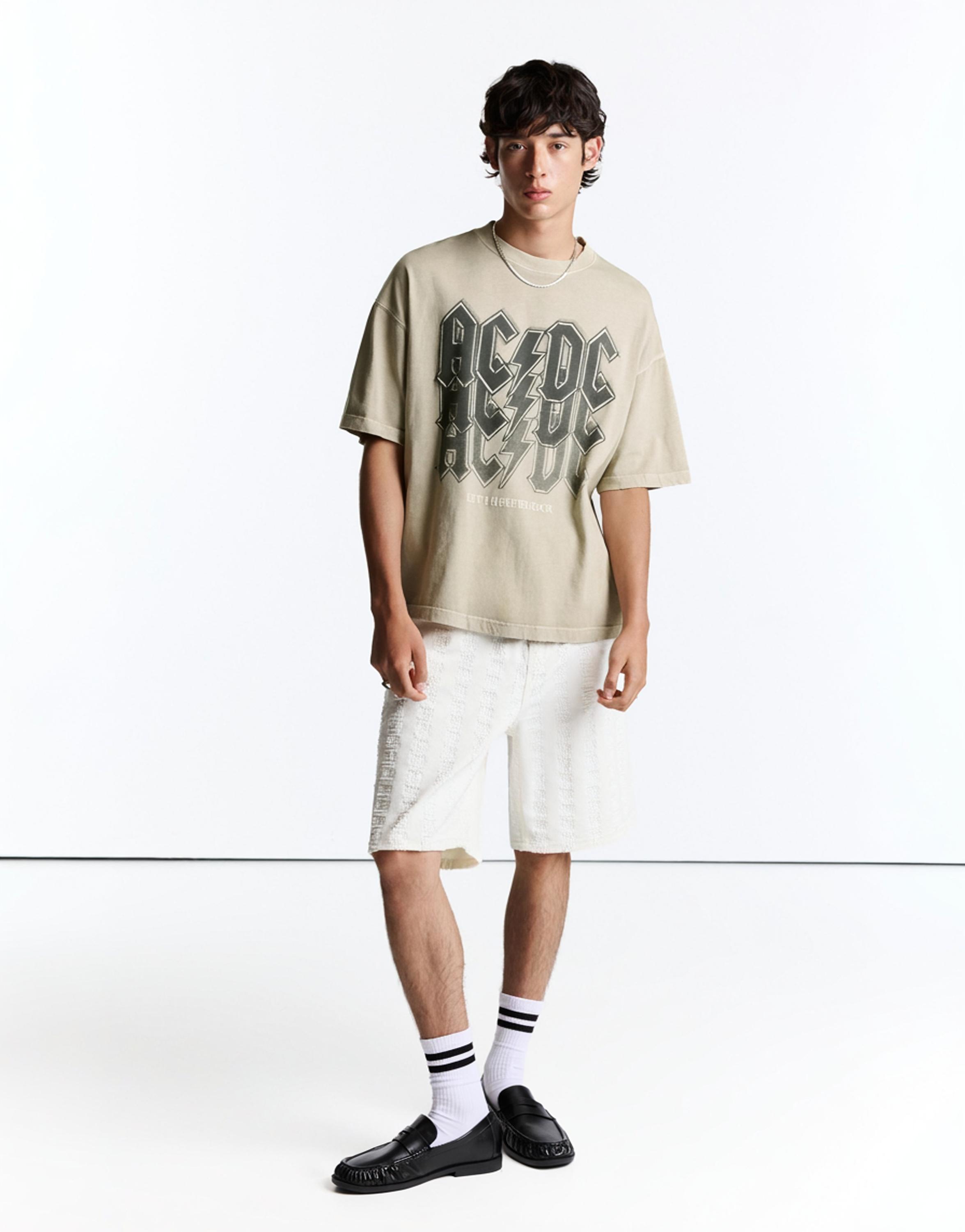Relaxed fit AC/DC T-shirt — Ecru