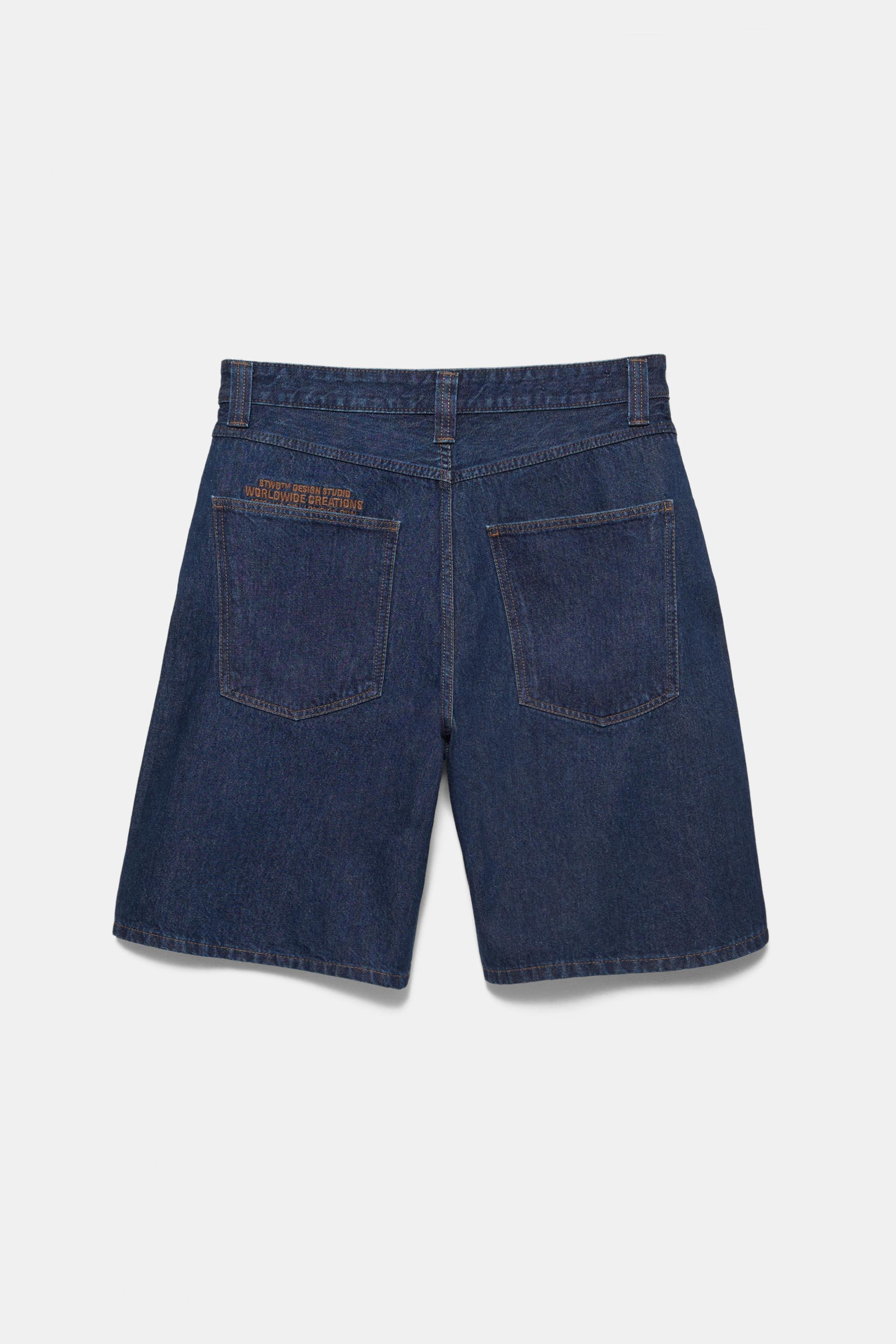 Skater denim Bermuda shorts — Navy