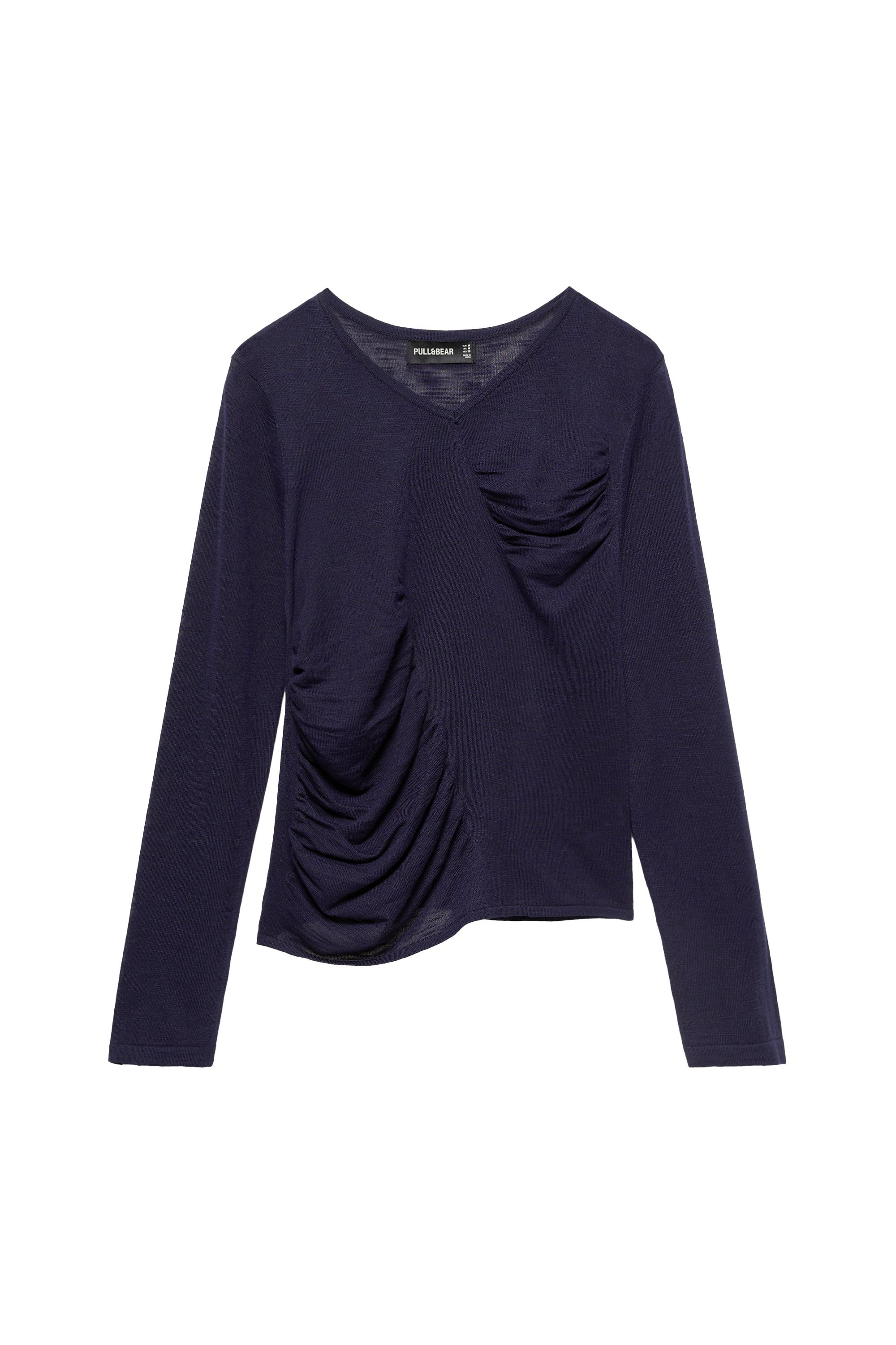 Pull&Bear İnce büzgülü kazak görsel 2