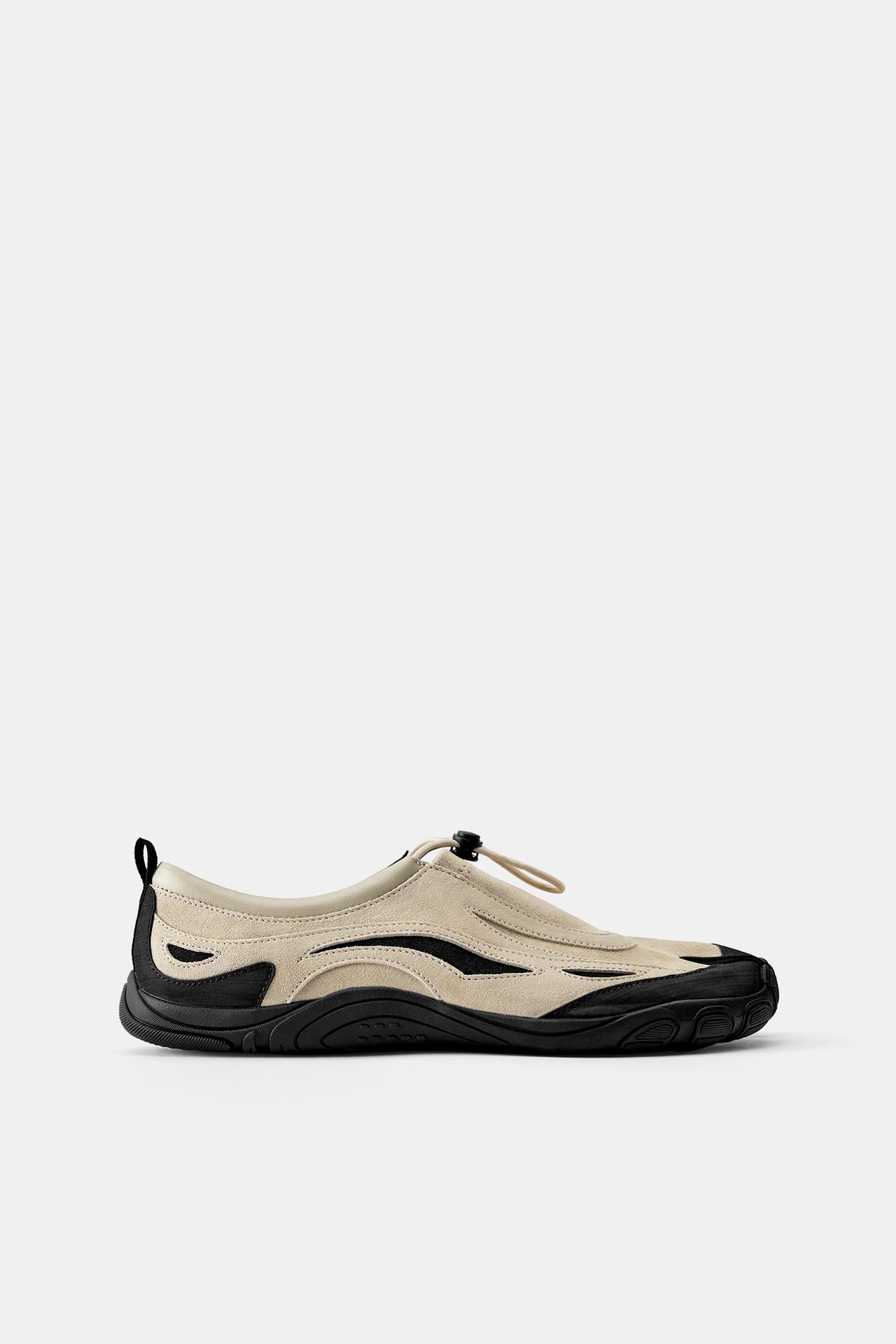 Often leather tabi trainers — Ecru