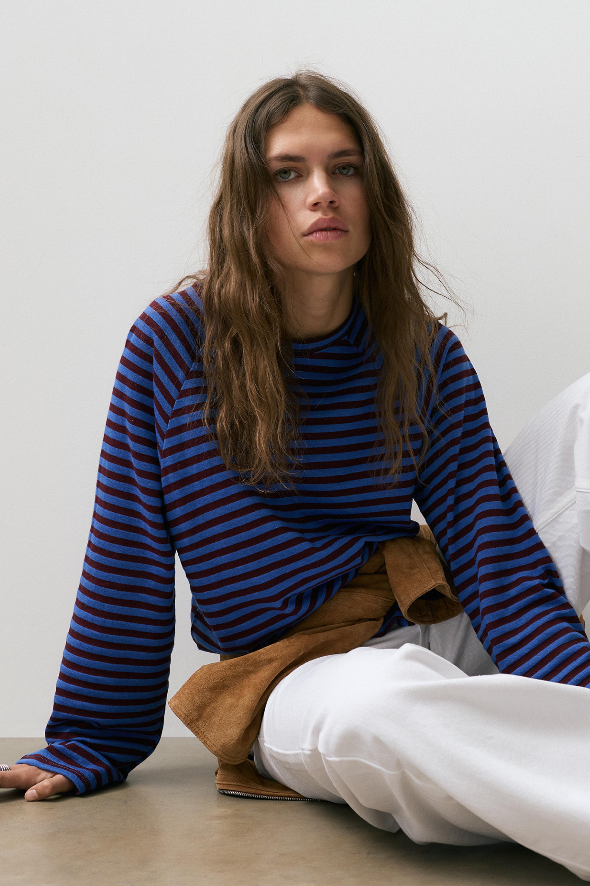 Uzun kollu çizgili tişört - Görsel 60