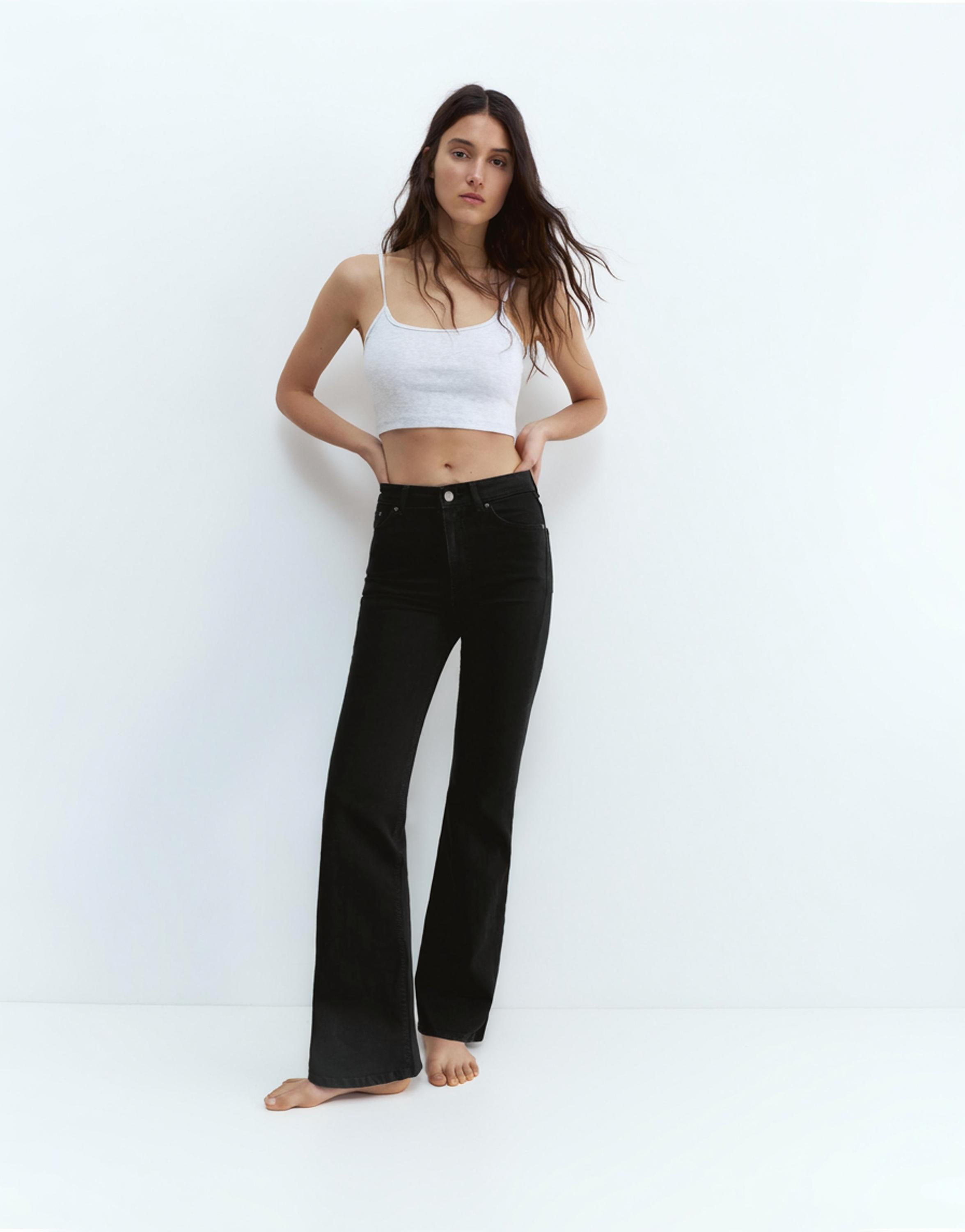 Yüksek bel çan paça jean - Görsel 7