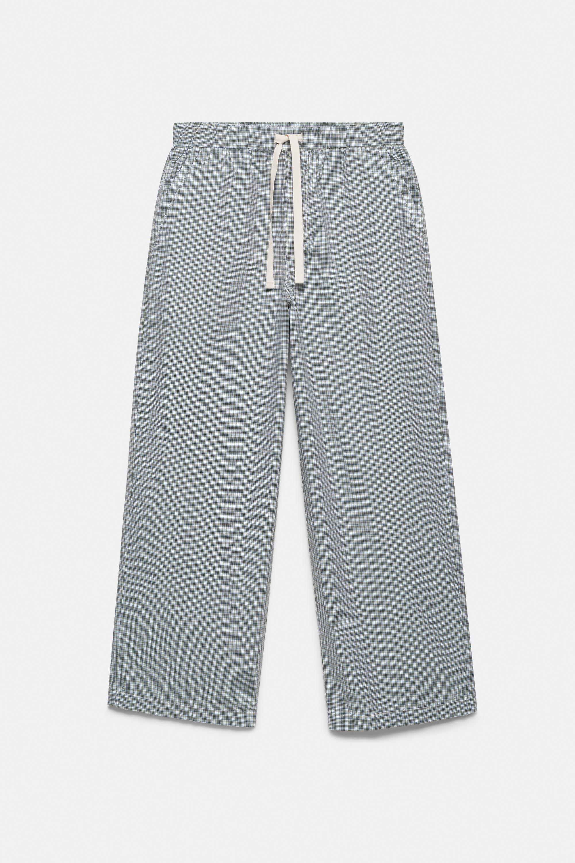 Checked jogging trousers — Blue/White