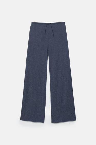Wide-leg crepe trousers — Navy 6