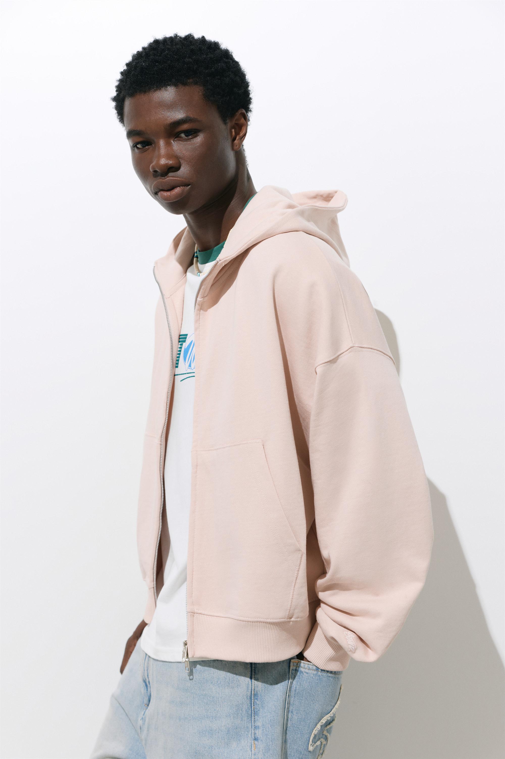 Oversize zip-up hoodie — Pink