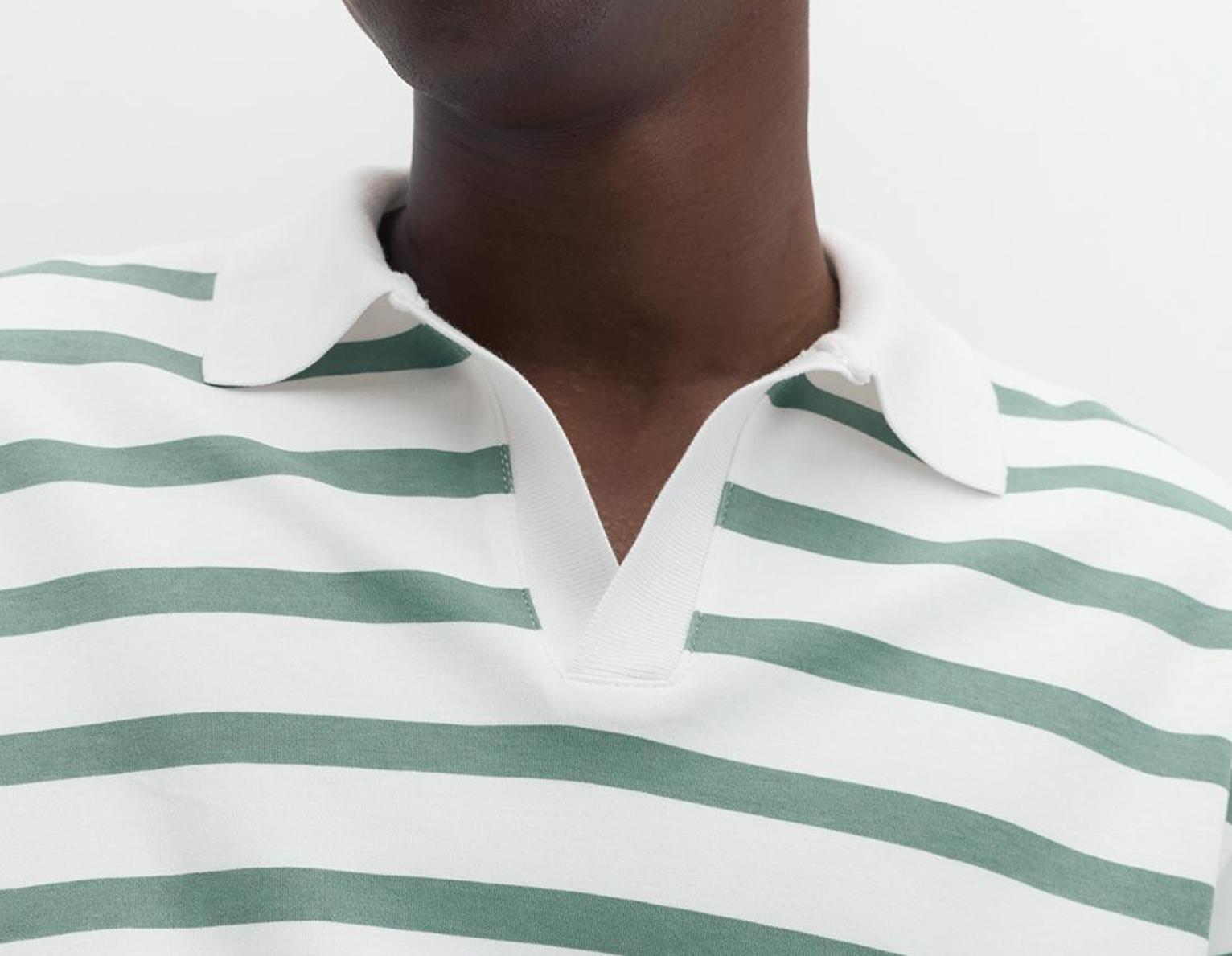 Short sleeve interlock polo shirt — Striped